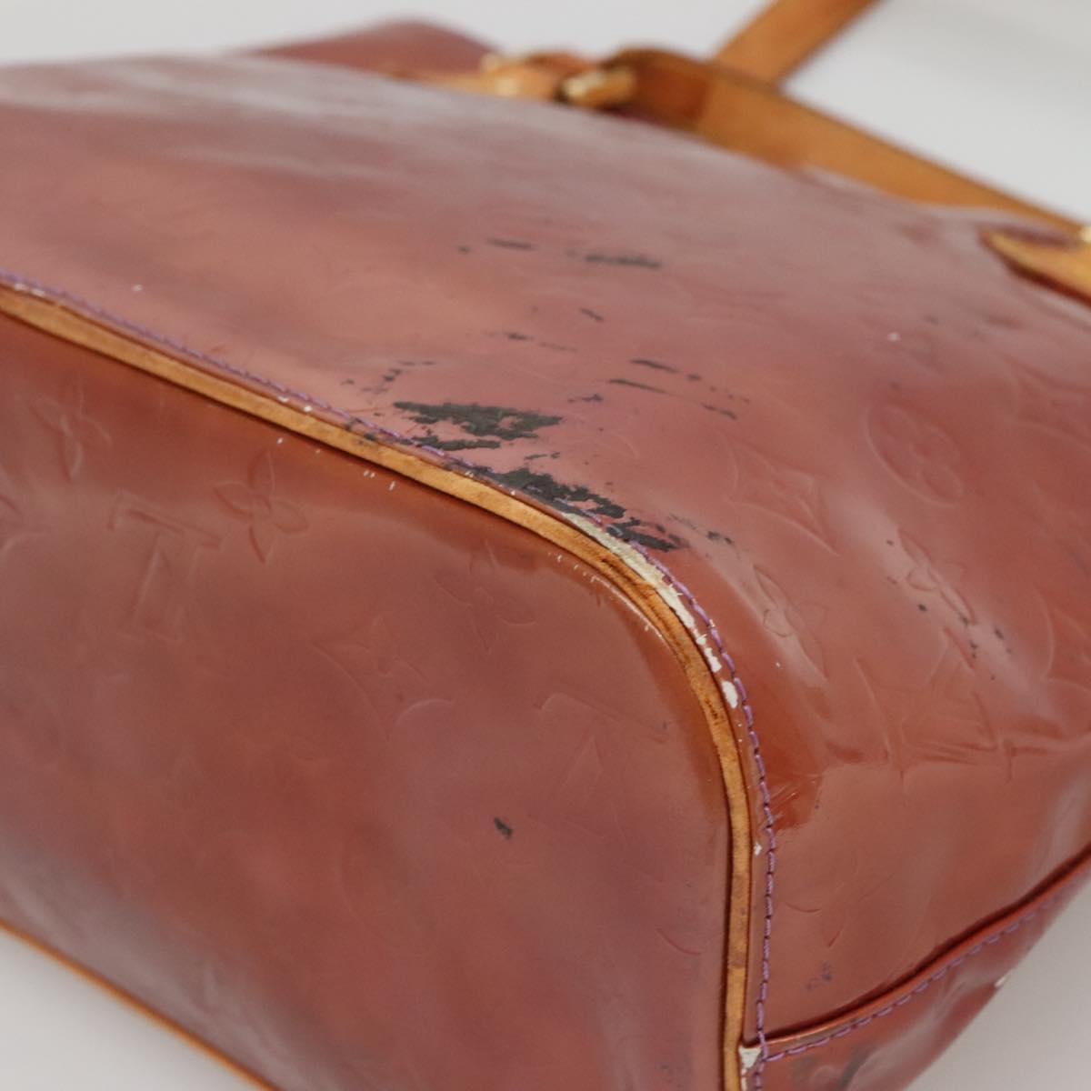 LOUIS VUITTON Monogram Vernis Houston Hand Bag Purple Viole M91093 Auth 132579