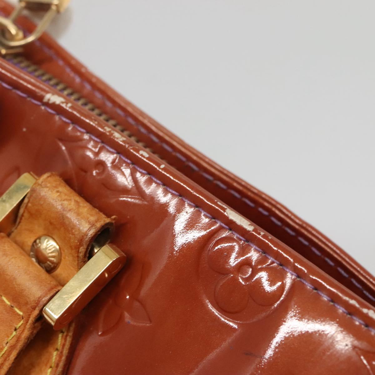 LOUIS VUITTON Monogram Vernis Houston Hand Bag Purple Viole M91093 Auth 132579
