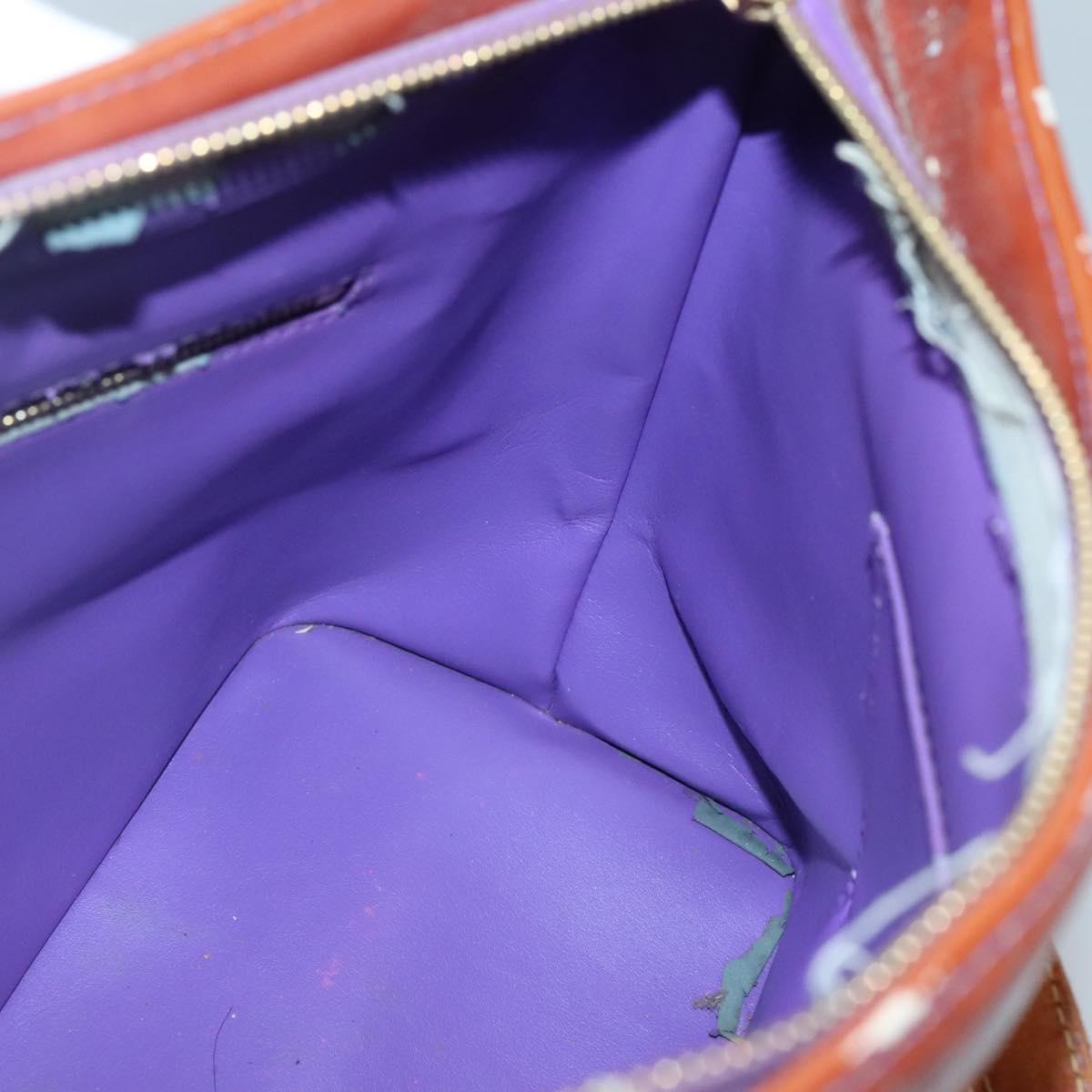 LOUIS VUITTON Monogram Vernis Houston Hand Bag Purple Viole M91093 Auth 132579