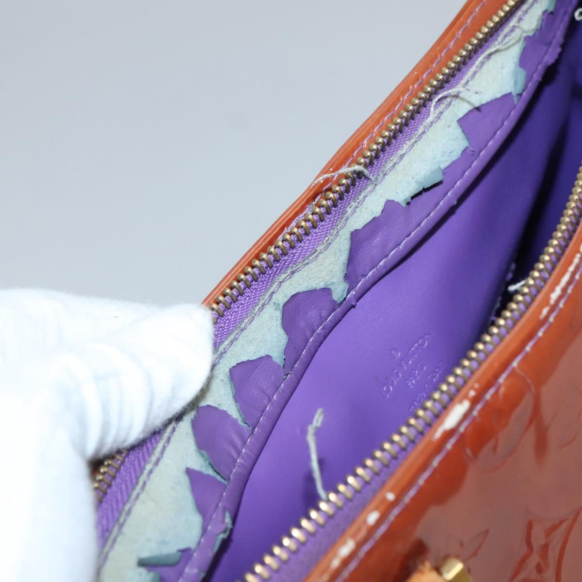 LOUIS VUITTON Monogram Vernis Houston Hand Bag Purple Viole M91093 Auth 132579