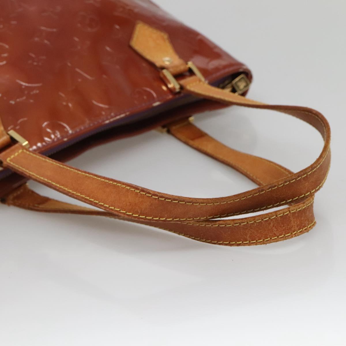 LOUIS VUITTON Monogram Vernis Houston Hand Bag Purple Viole M91093 Auth 132579