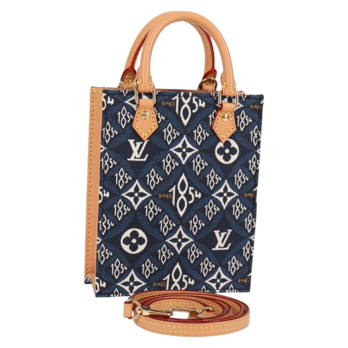 LOUIS VUITTON Pre Owned SINCE 1854 Petit Sac Plat 2way Navy M80288 Auth 132611SAM