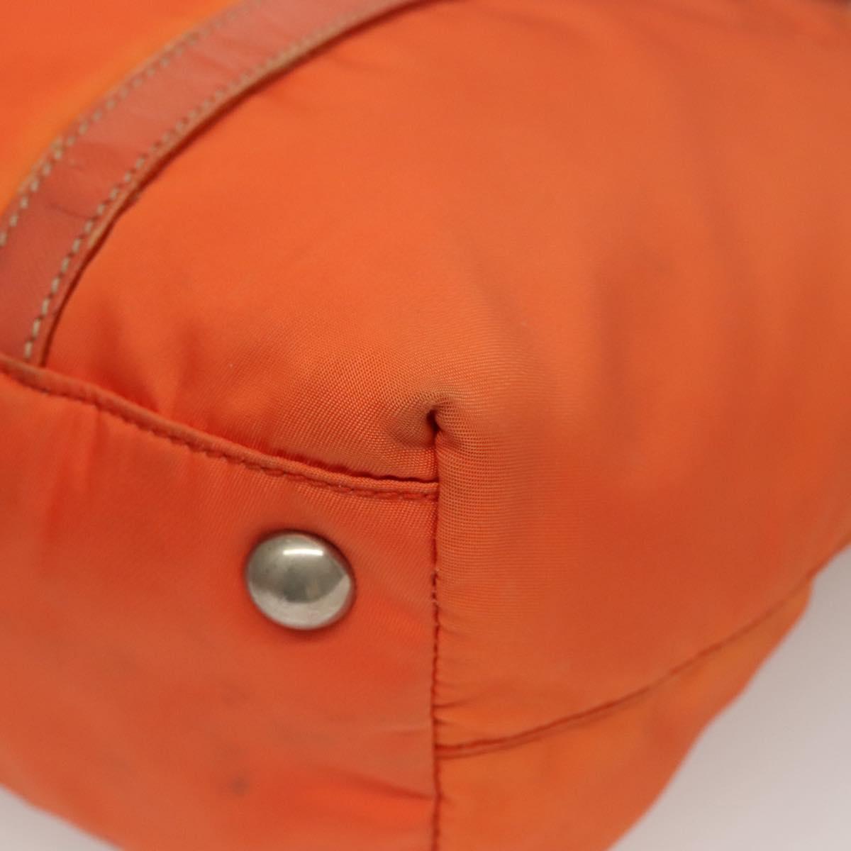 PRADA Tote Bag Nylon Orange Silver Auth 132636