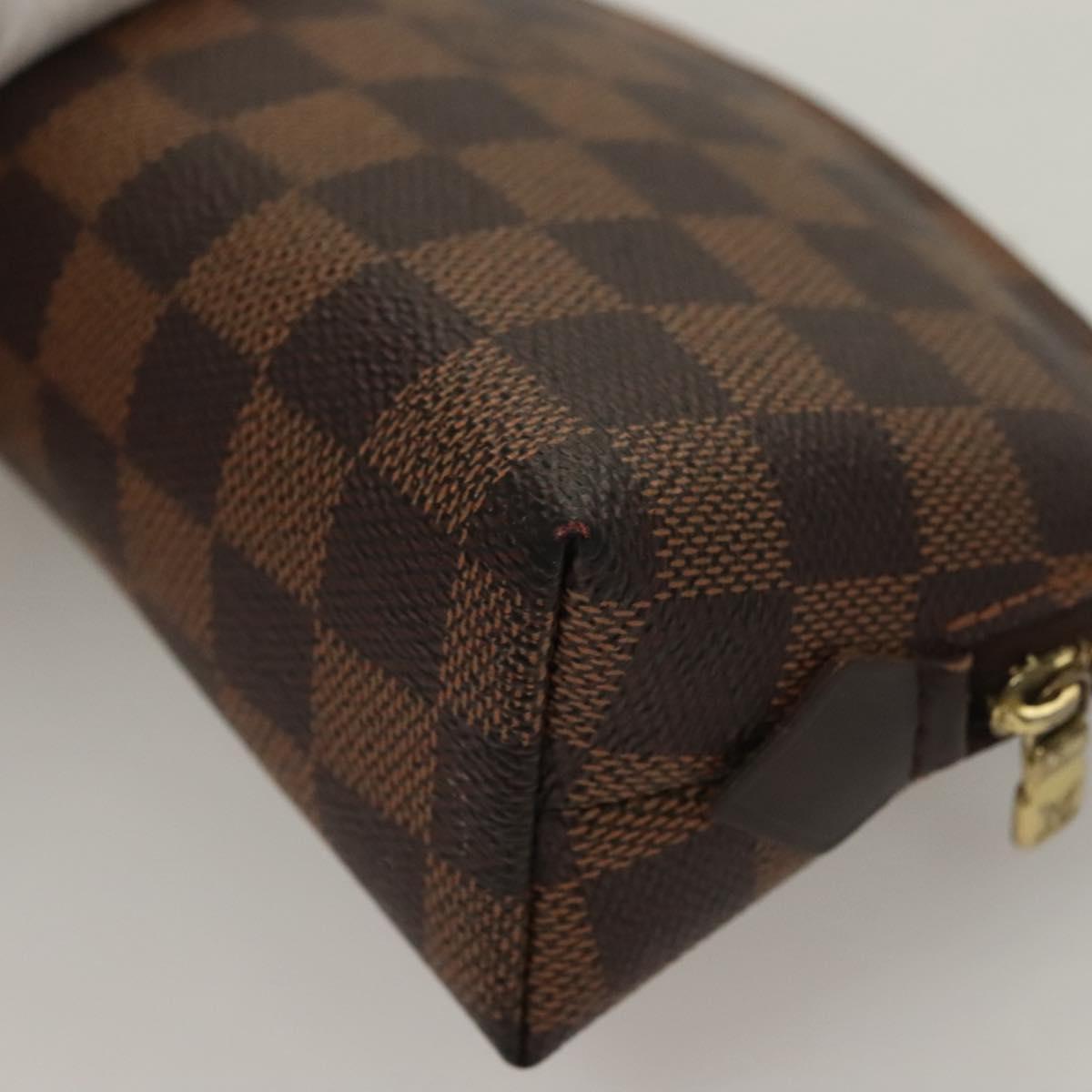 LOUIS VUITTON Damier Ebene Pochette Cosmetic PM Pouch N47516 LV Auth 132638