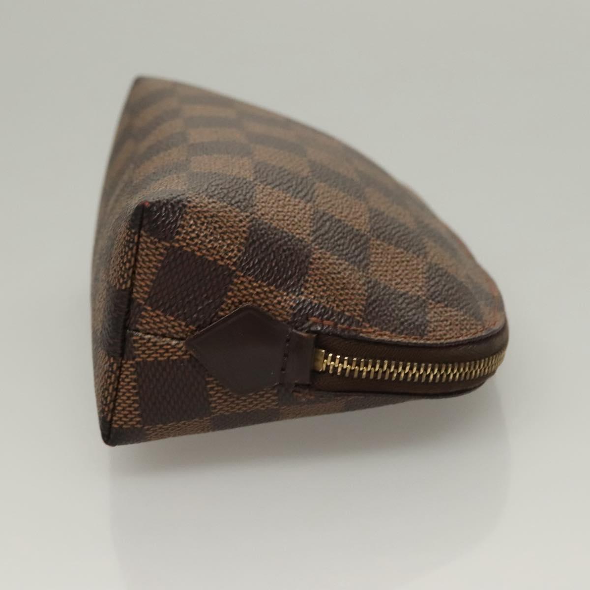 LOUIS VUITTON Damier Ebene Pochette Cosmetic PM Pouch N47516 LV Auth 132638