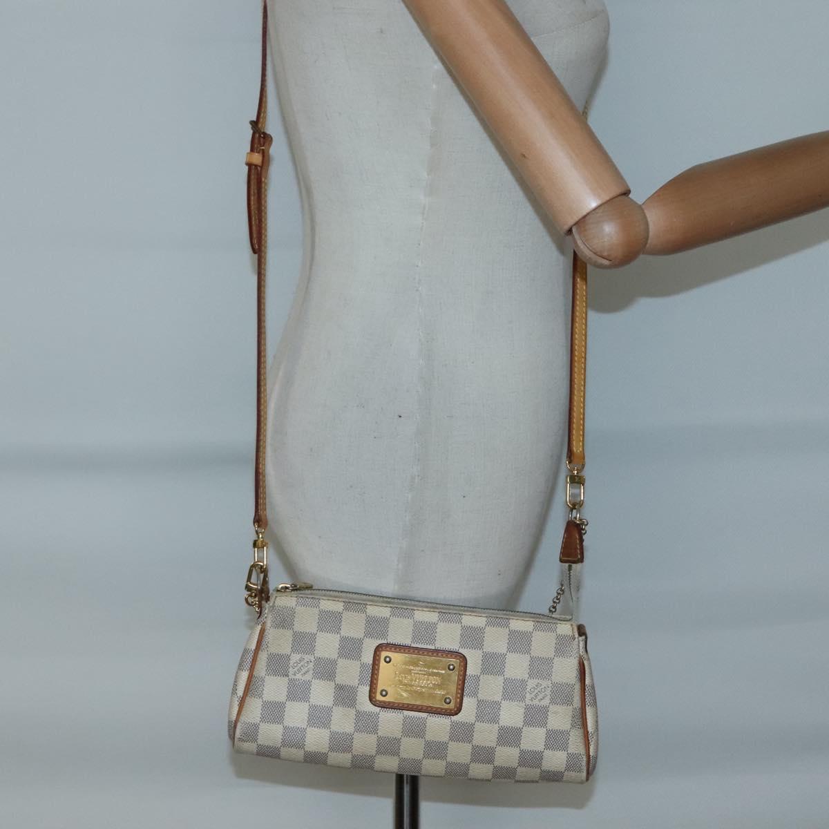 LOUIS VUITTON Damier Azur Eva Shoulder Bag 2way N55214 LV Auth 132641