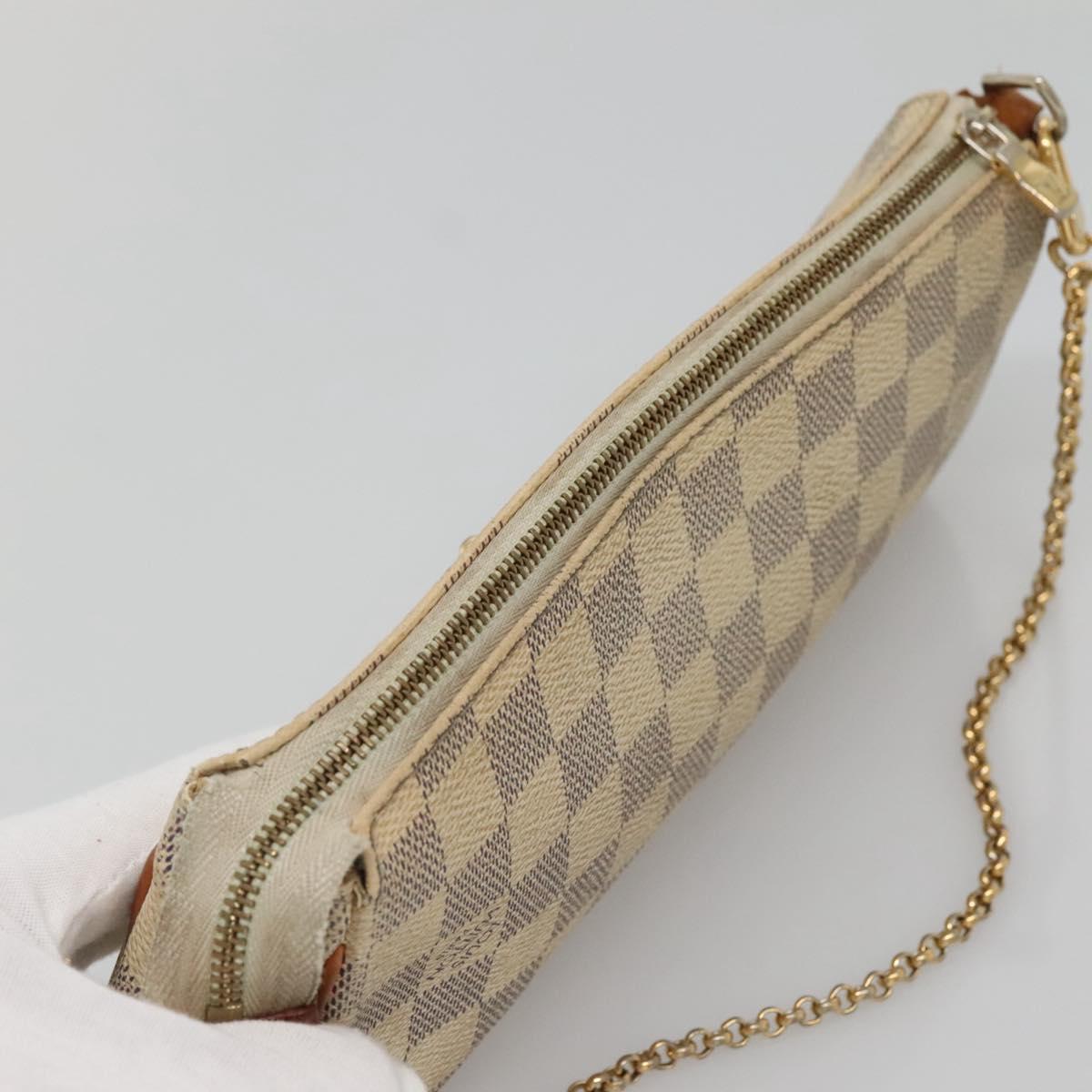 LOUIS VUITTON Damier Azur Eva Shoulder Bag 2way N55214 LV Auth 132641