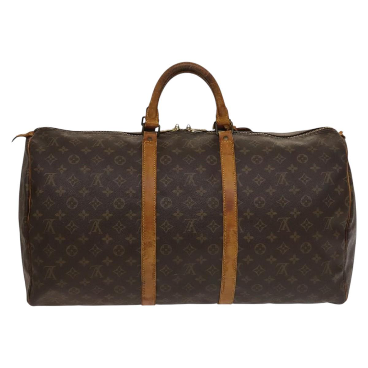 LOUIS VUITTON Monogram Keepall 55 Boston Bag M41424 LV Auth 132665
