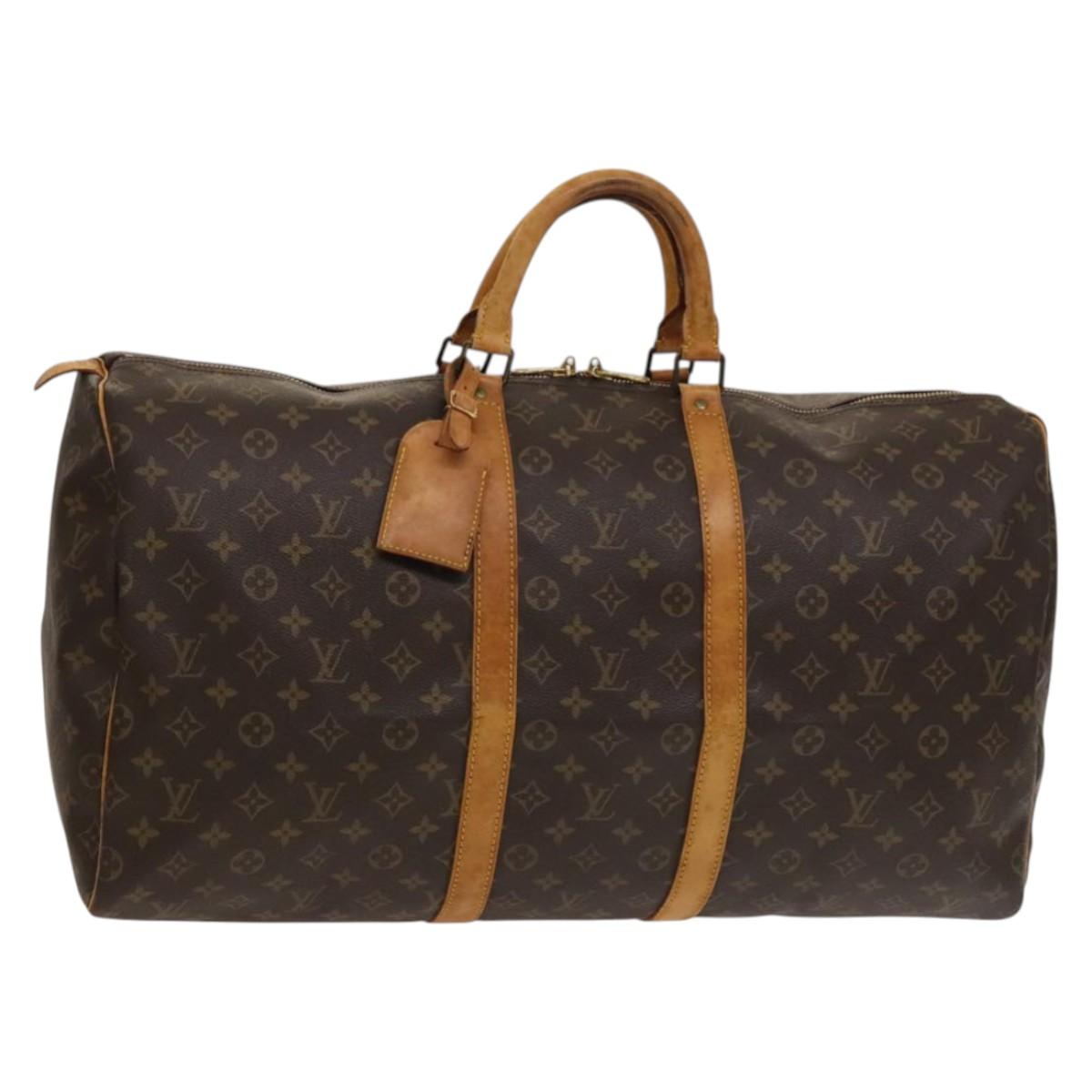 LOUIS VUITTON Monogram Keepall 55 Boston Bag M41424 LV Auth 132666