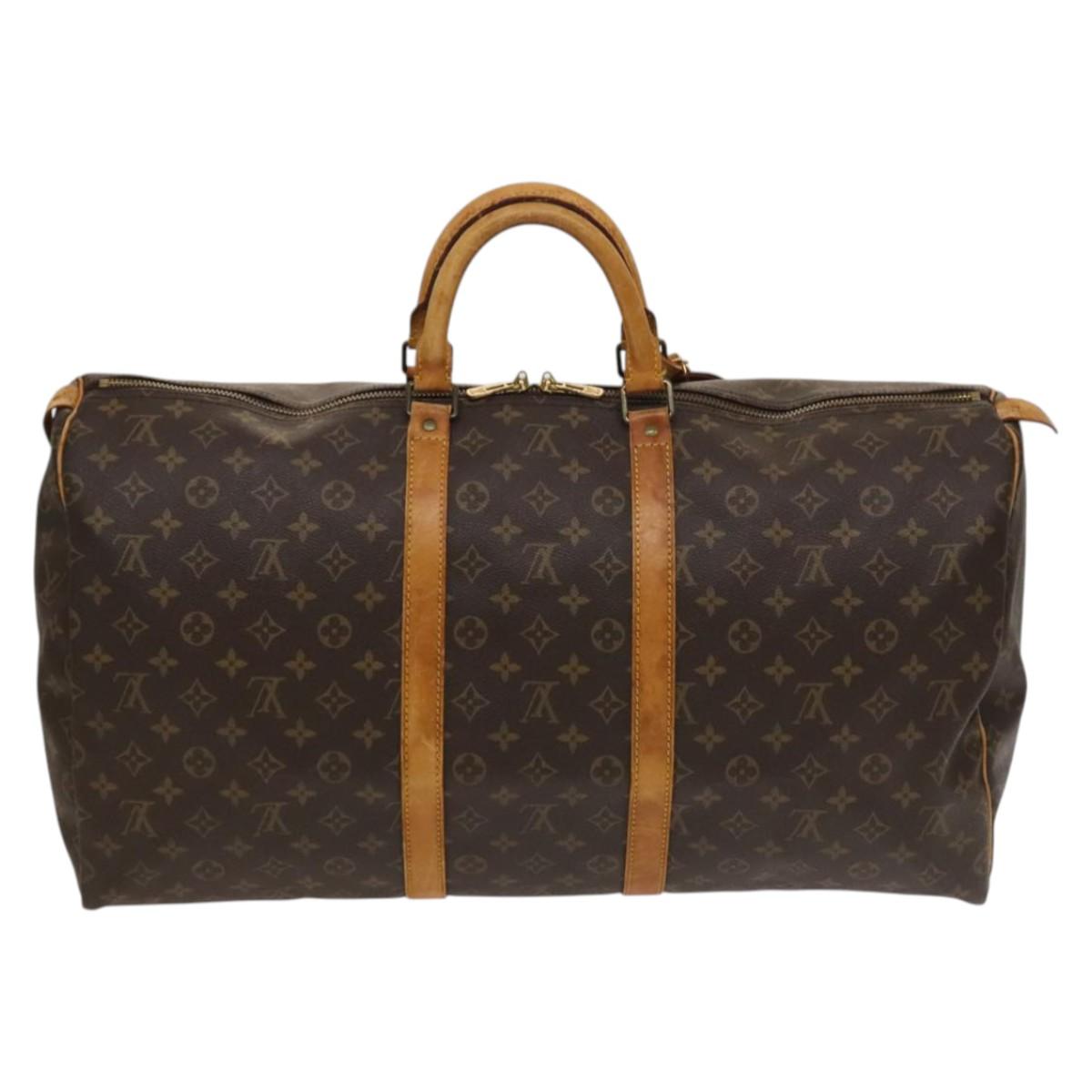 LOUIS VUITTON Monogram Keepall 55 Boston Bag M41424 LV Auth 132666