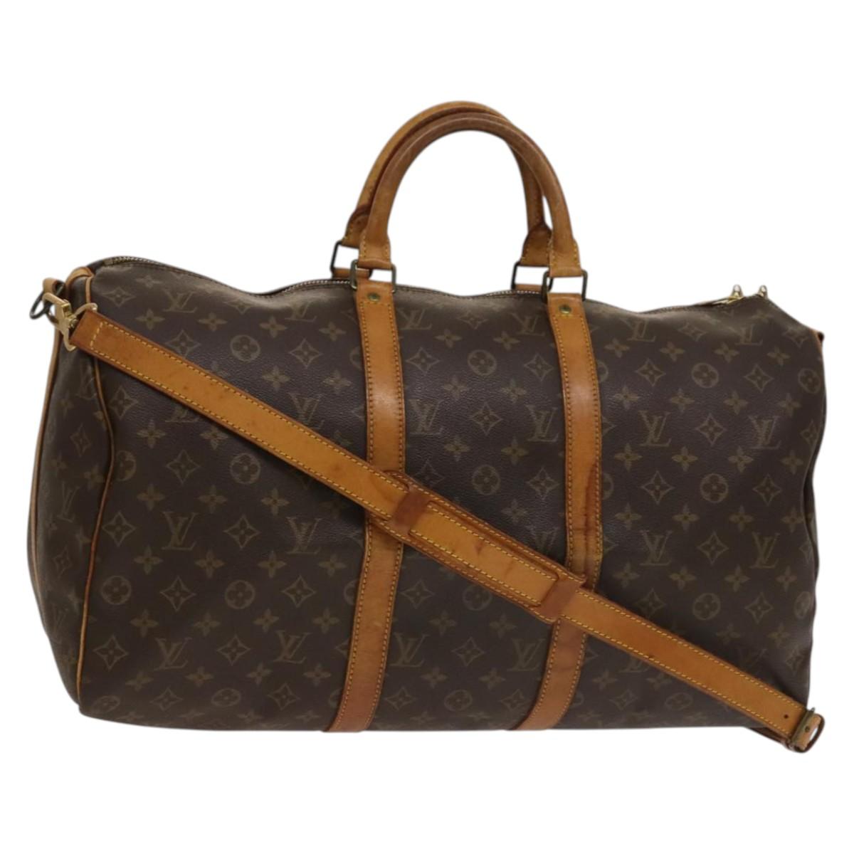 LOUIS VUITTON Monogram Keepall Bandouliere 50 Boston Bag M41416 LV Auth 132672