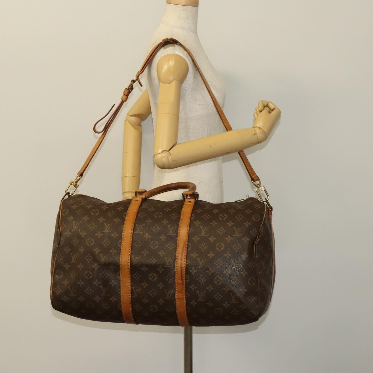 LOUIS VUITTON Monogram Keepall Bandouliere 50 Boston Bag M41416 LV Auth 132672