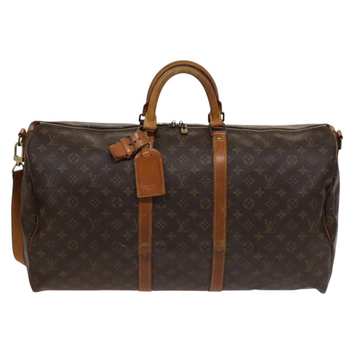 LOUIS VUITTON Monogram Keepall Bandouliere 55 Boston Bag M41414 LV Auth 132673
