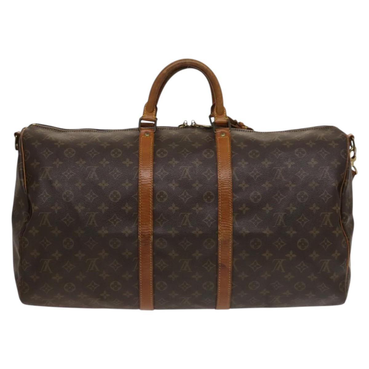 LOUIS VUITTON Monogram Keepall Bandouliere 55 Boston Bag M41414 LV Auth 132673