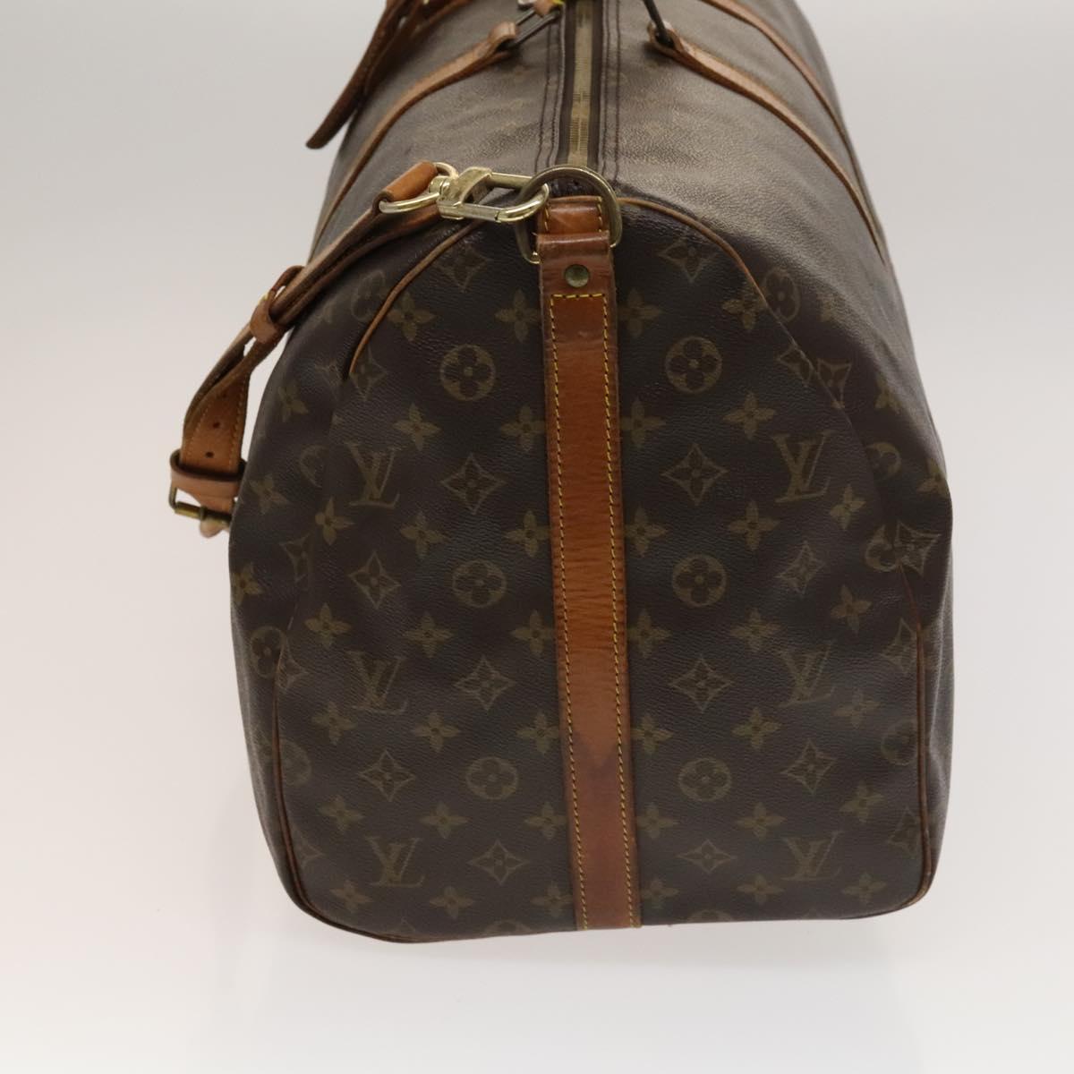 LOUIS VUITTON Monogram Keepall Bandouliere 55 Boston Bag M41414 LV Auth 132673