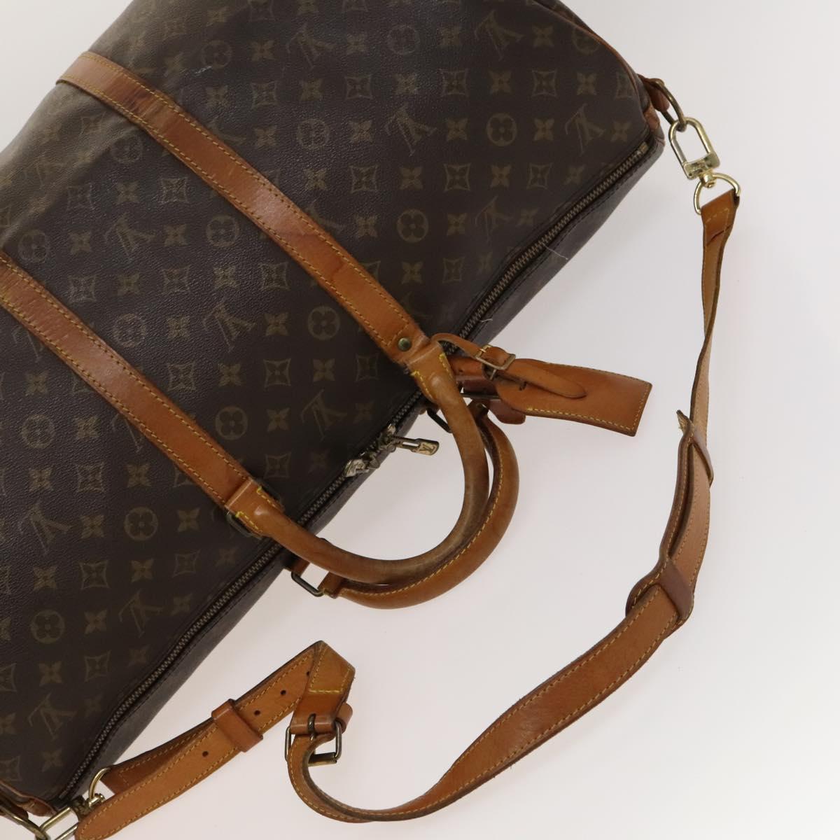LOUIS VUITTON Monogram Keepall Bandouliere 55 Boston Bag M41414 LV Auth 132673