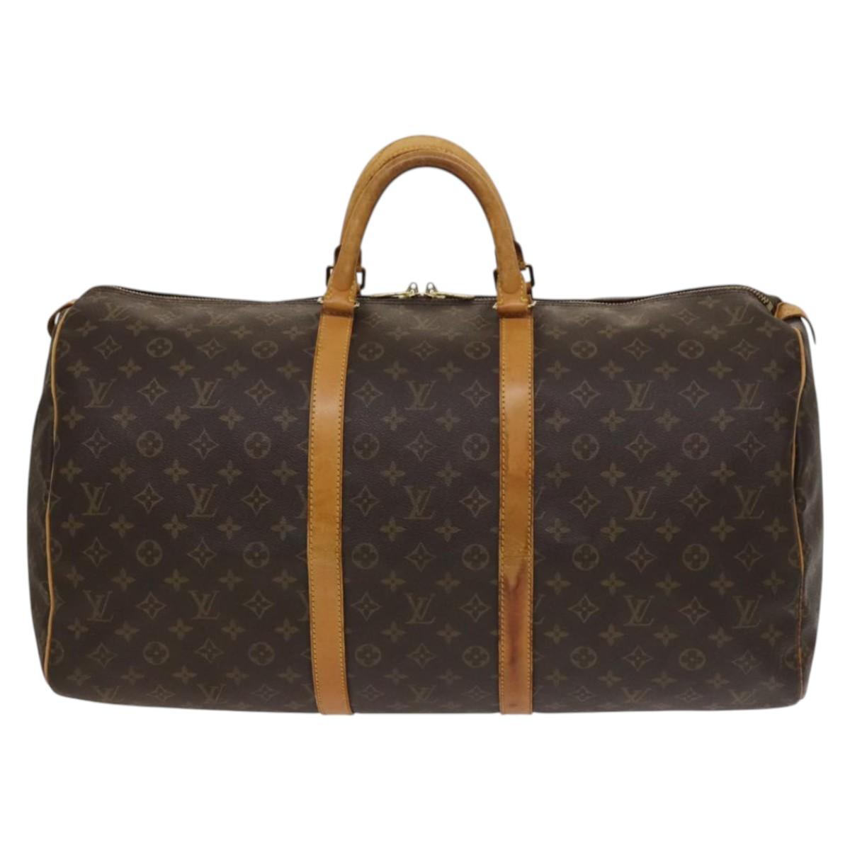 LOUIS VUITTON Monogram Keepall 55 Boston Bag M41424 LV Auth 132674