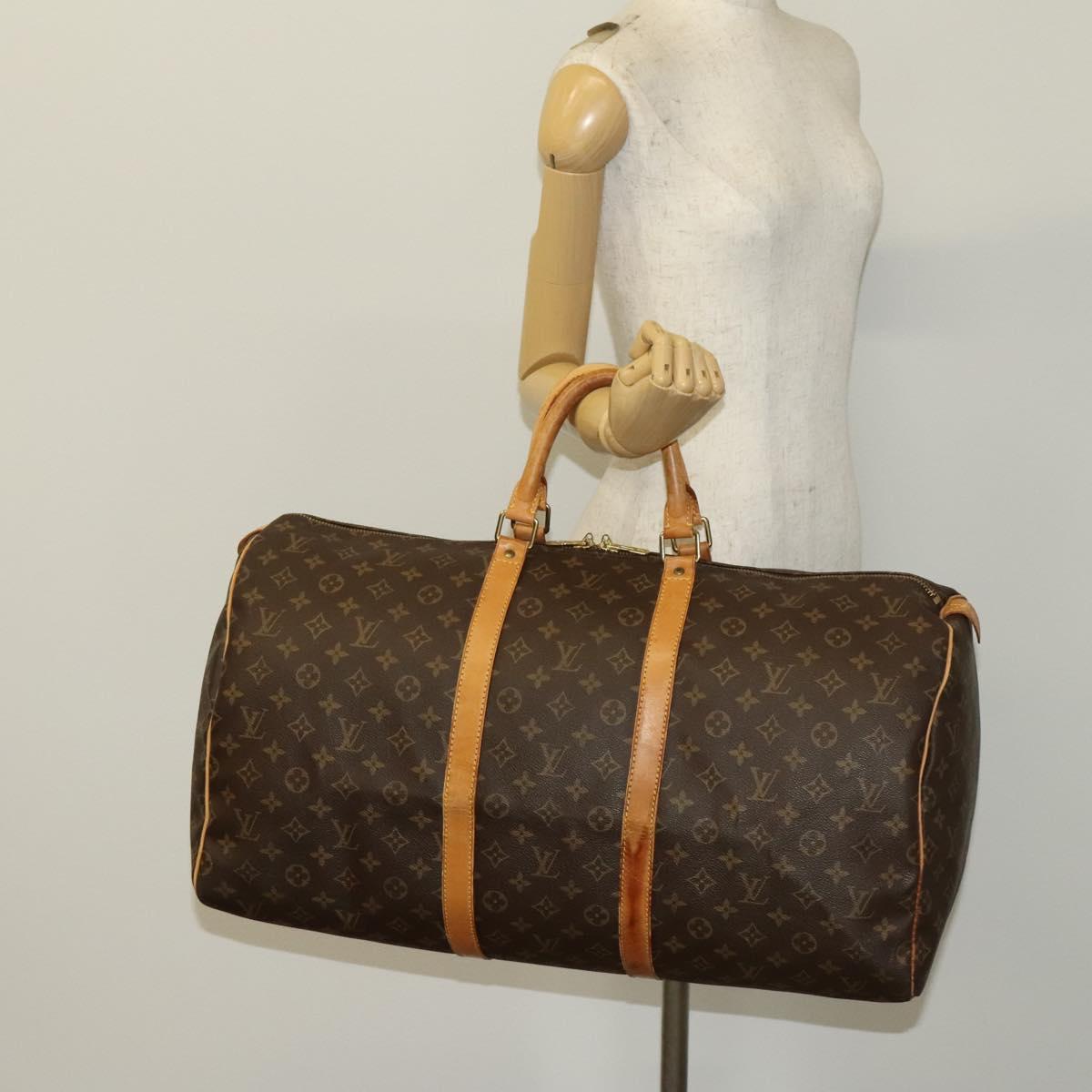 LOUIS VUITTON Monogram Keepall 55 Boston Bag M41424 LV Auth 132674