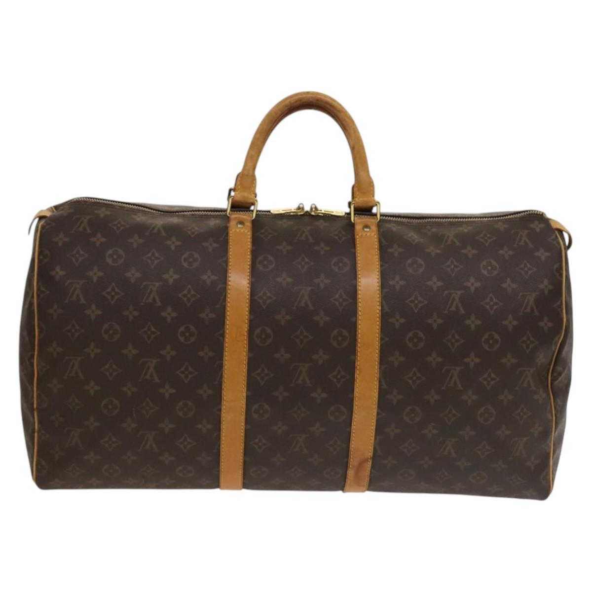 LOUIS VUITTON Monogram Keepall 55 Boston Bag M41424 LV Auth 132674