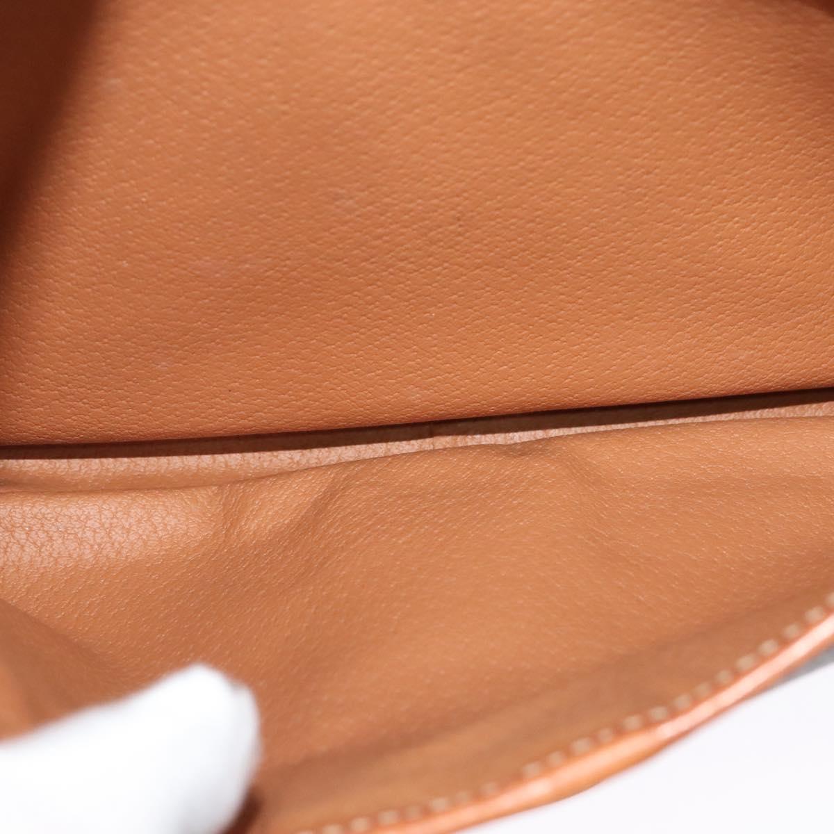 CELINE Macadam Canvas Shoulder Bag PVC Leather Brown Gold Auth 132689