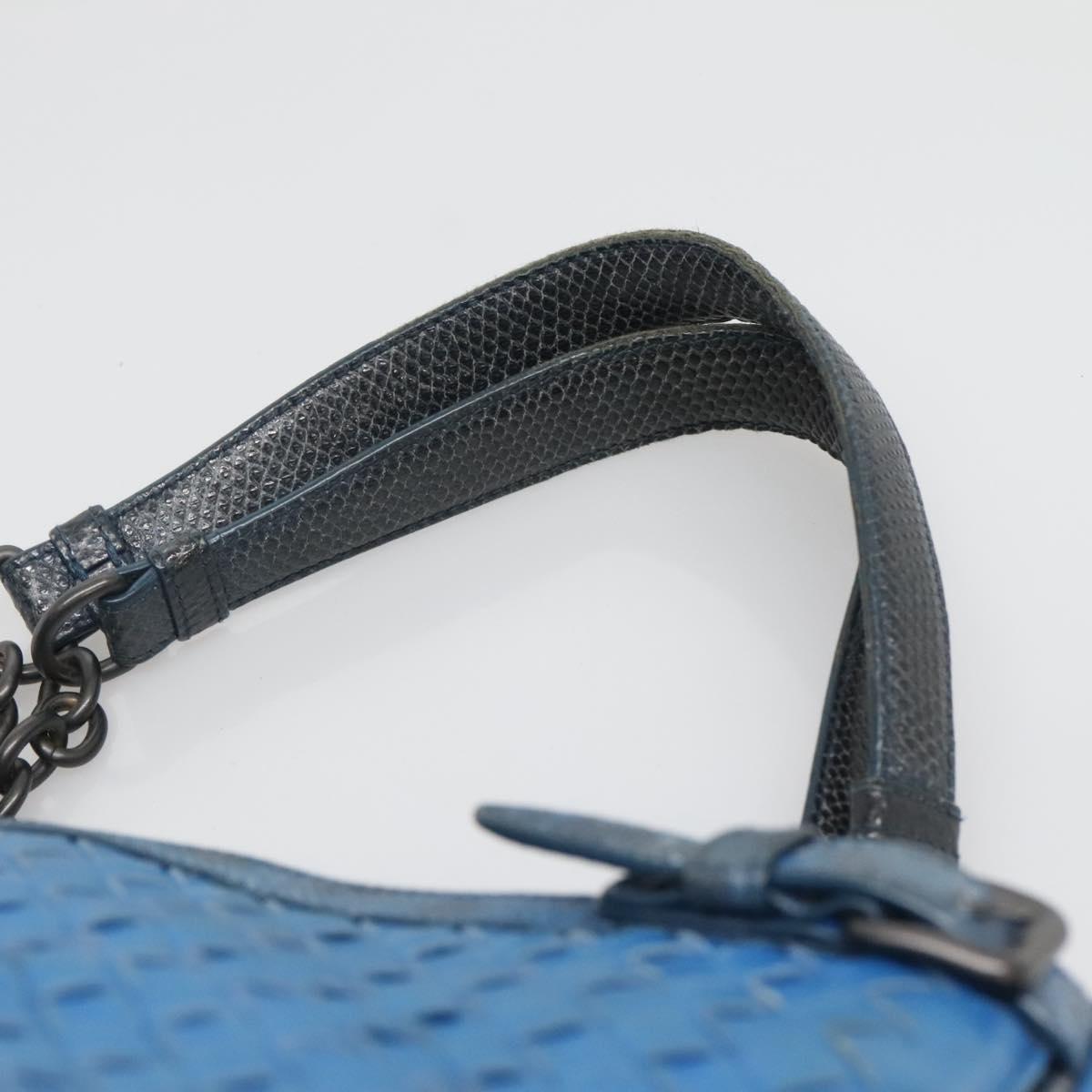 BOTTEGA VENETA INTRECCIATO Tote Bag Leather embossed Blue Auth 132702A