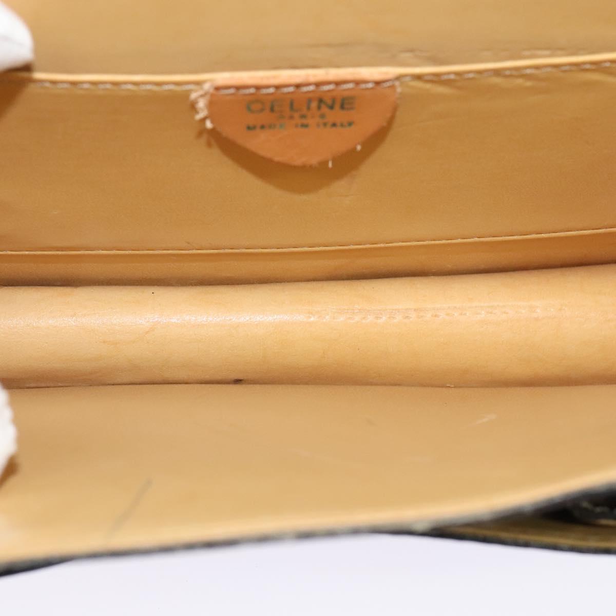 CELINE Macadam Canvas Shoulder Bag PVC Leather Brown Gold Auth 132703