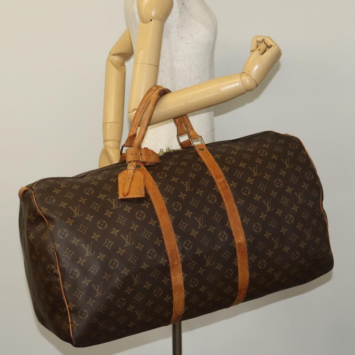 LOUIS VUITTON Monogram Keepall 60 Boston Bag M41422 LV Auth 132716