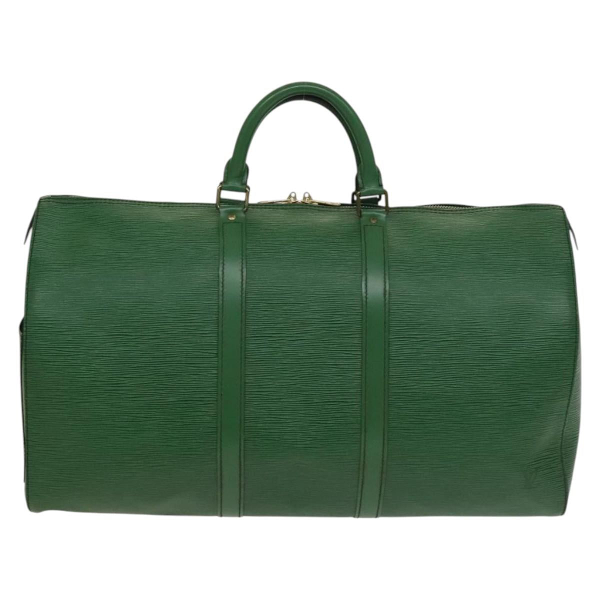 LOUIS VUITTON Epi Keepall 50 Boston Bag Green M42964 LV Auth 132722