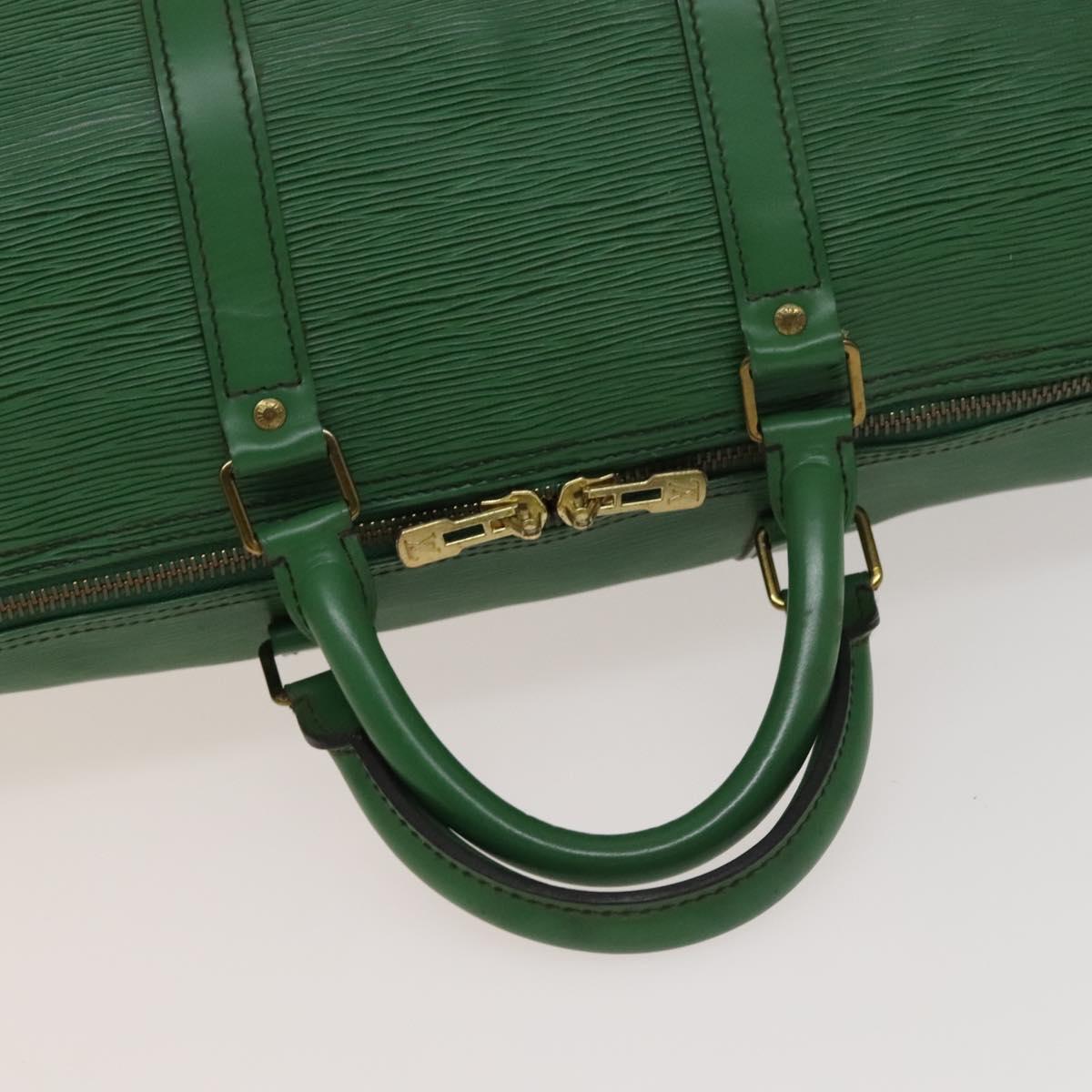 LOUIS VUITTON Epi Keepall 50 Boston Bag Green M42964 LV Auth 132722