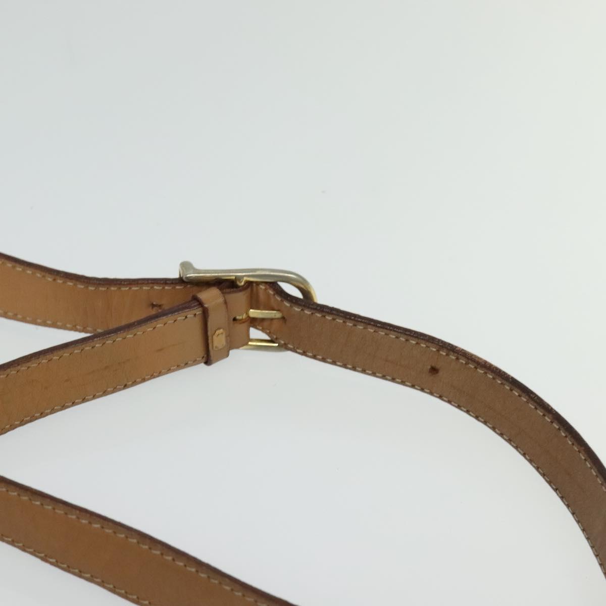 CELINE Macadam Canvas Shoulder Bag PVC Leather Brown Gold Auth 132726