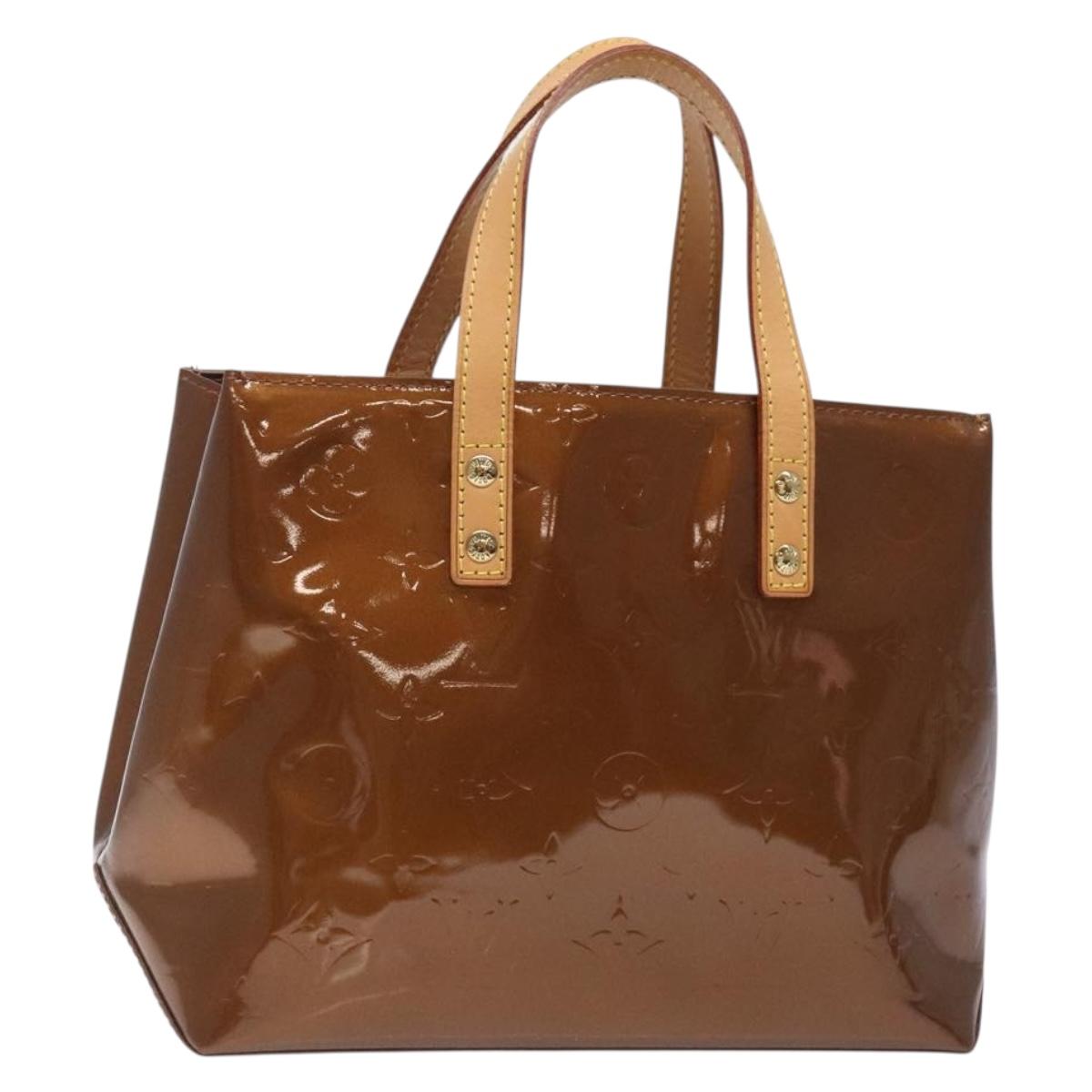 LOUIS VUITTON Monogram Vernis Reade PM Hand Bag Bronze M91146 LV Auth 132734