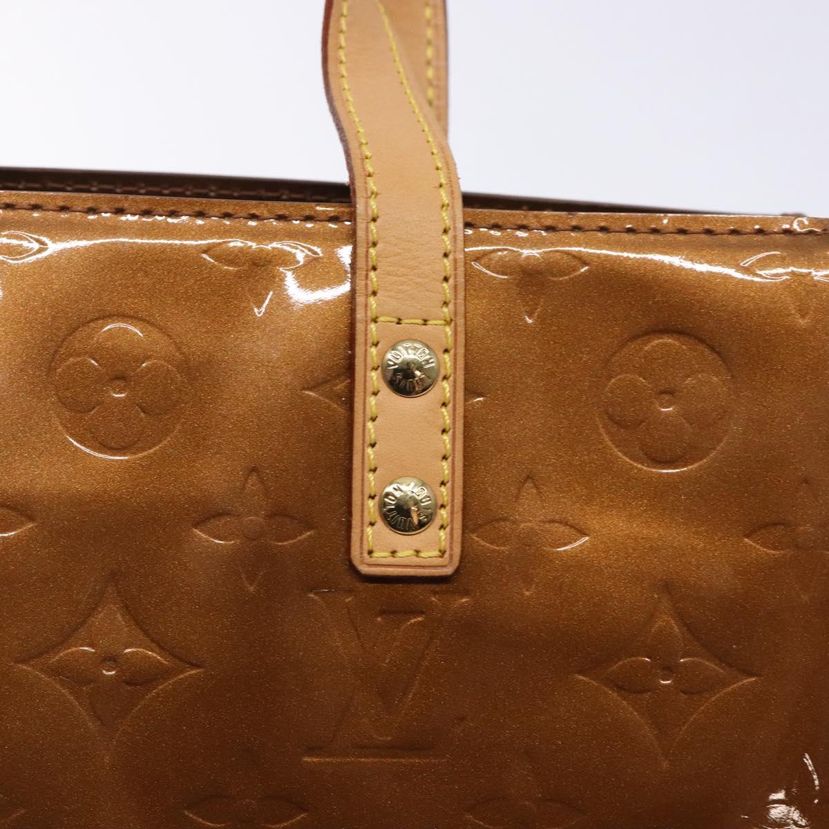 LOUIS VUITTON Monogram Vernis Reade PM Hand Bag Bronze M91146 LV Auth 132734