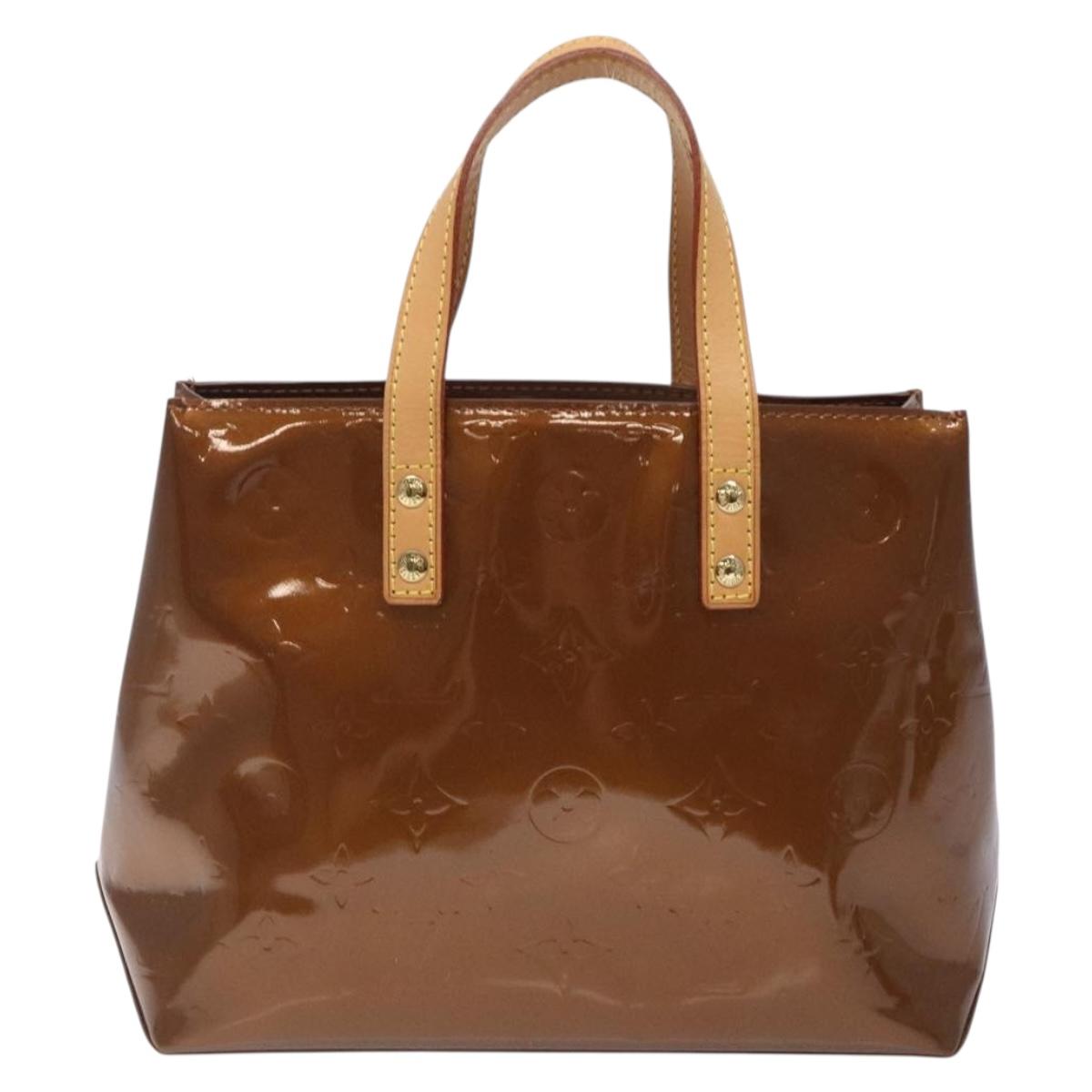 LOUIS VUITTON Monogram Vernis Reade PM Hand Bag Bronze M91146 LV Auth 132734