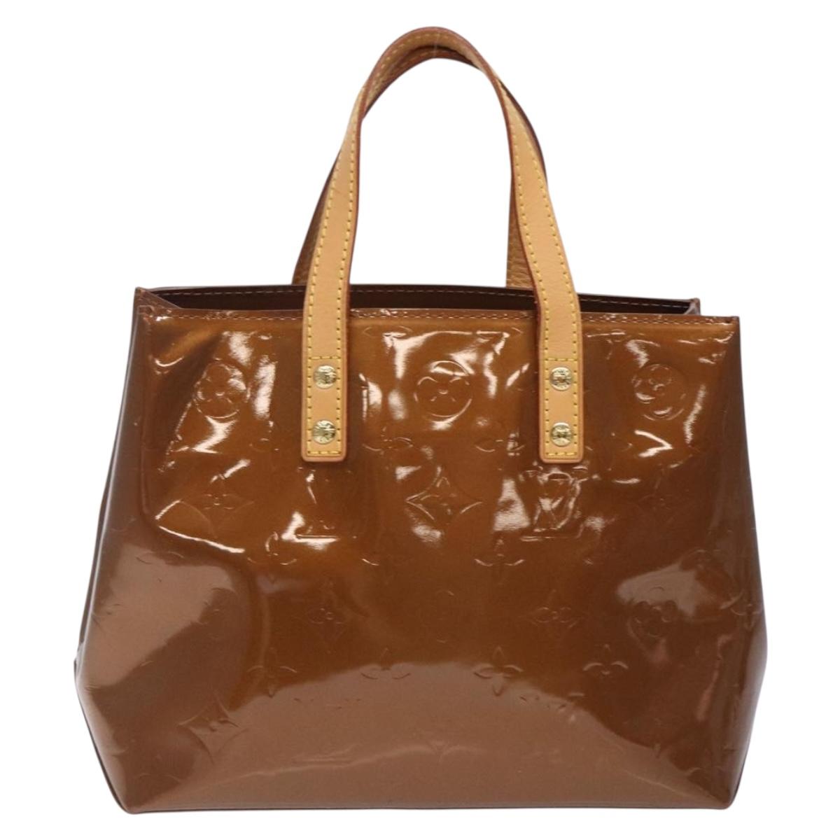 LOUIS VUITTON Monogram Vernis Reade PM Hand Bag Bronze M91146 LV Auth 132734
