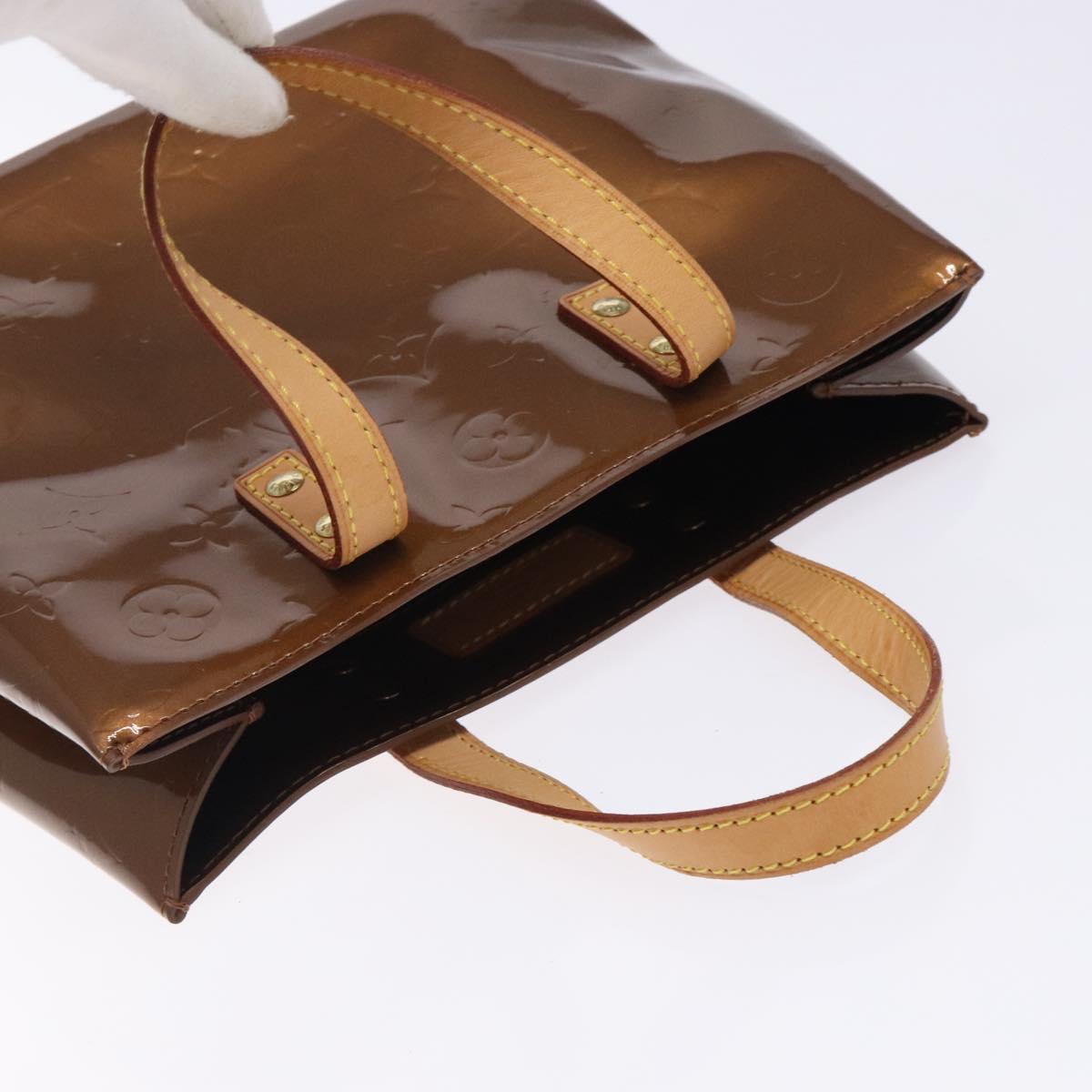 LOUIS VUITTON Monogram Vernis Reade PM Hand Bag Bronze M91146 LV Auth 132734