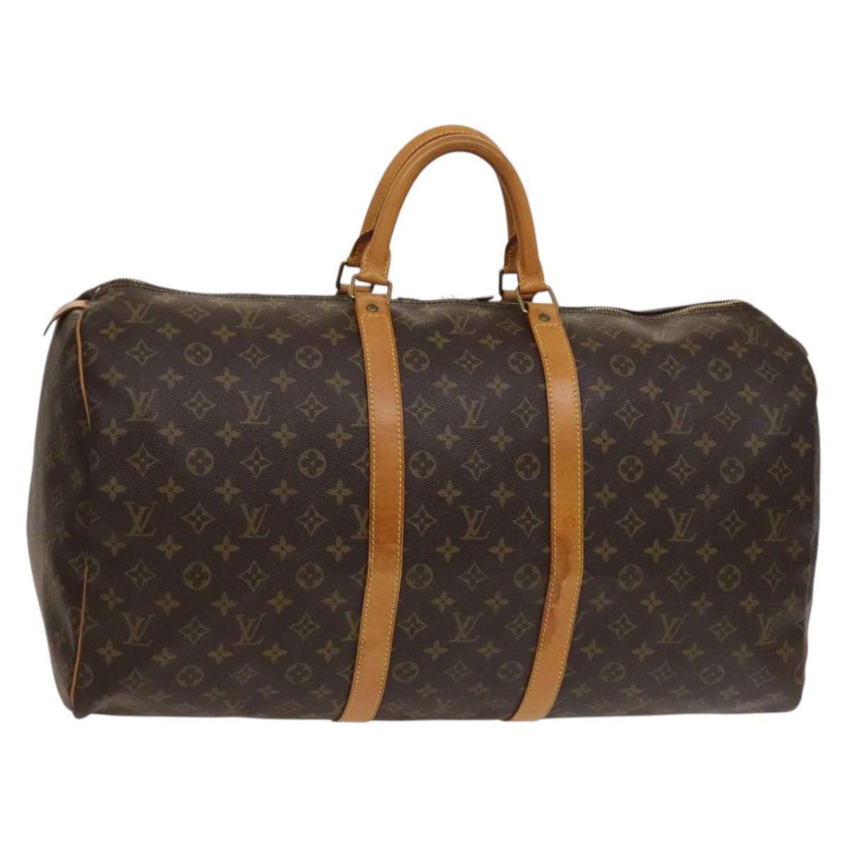 LOUIS VUITTON Monogram Keepall 55 Boston Bag M41424 LV Auth 132737