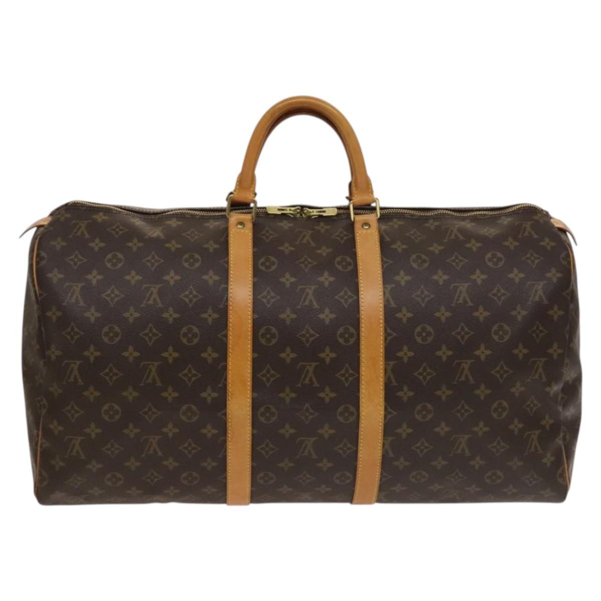 LOUIS VUITTON Monogram Keepall 55 Boston Bag M41424 LV Auth 132737