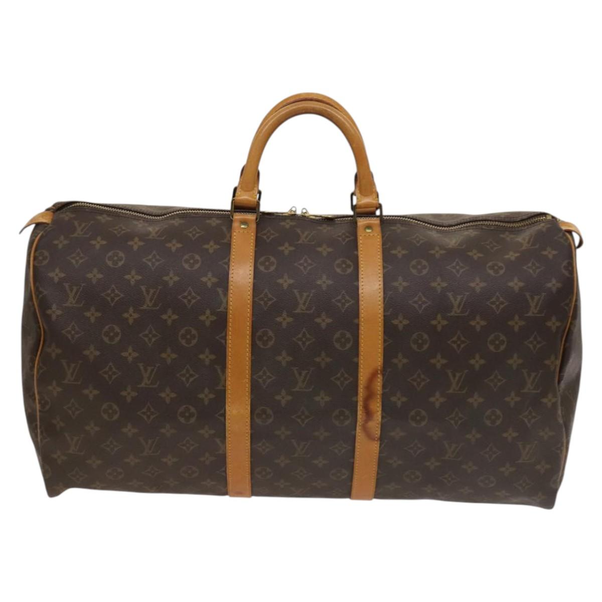LOUIS VUITTON Monogram Keepall 55 Boston Bag M41424 LV Auth 132738