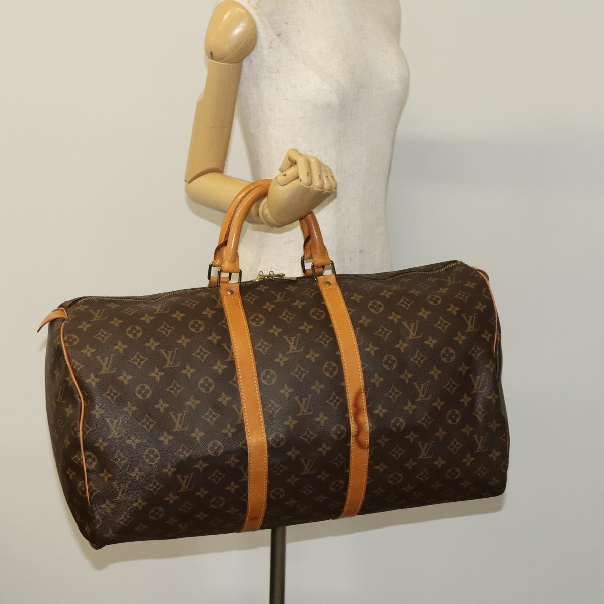 LOUIS VUITTON Monogram Keepall 55 Boston Bag M41424 LV Auth 132738