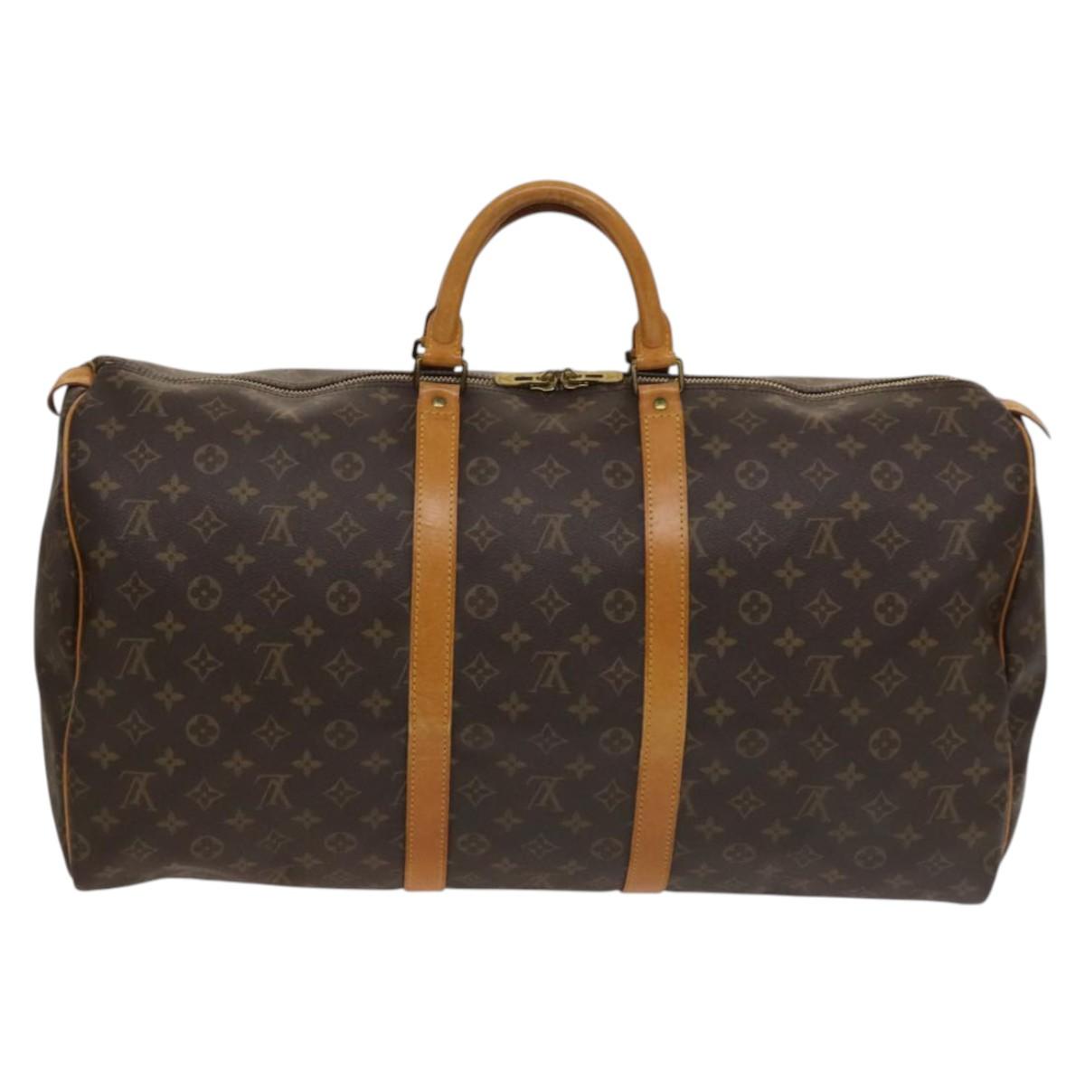 LOUIS VUITTON Monogram Keepall 55 Boston Bag M41424 LV Auth 132738