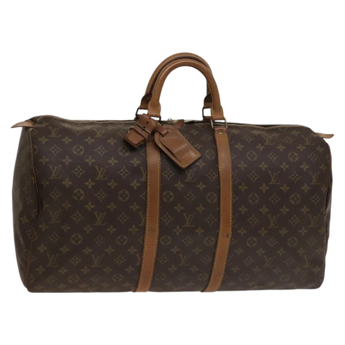 LOUIS VUITTON Monogram Keepall 55 Boston Bag M41424 LV Auth 132745