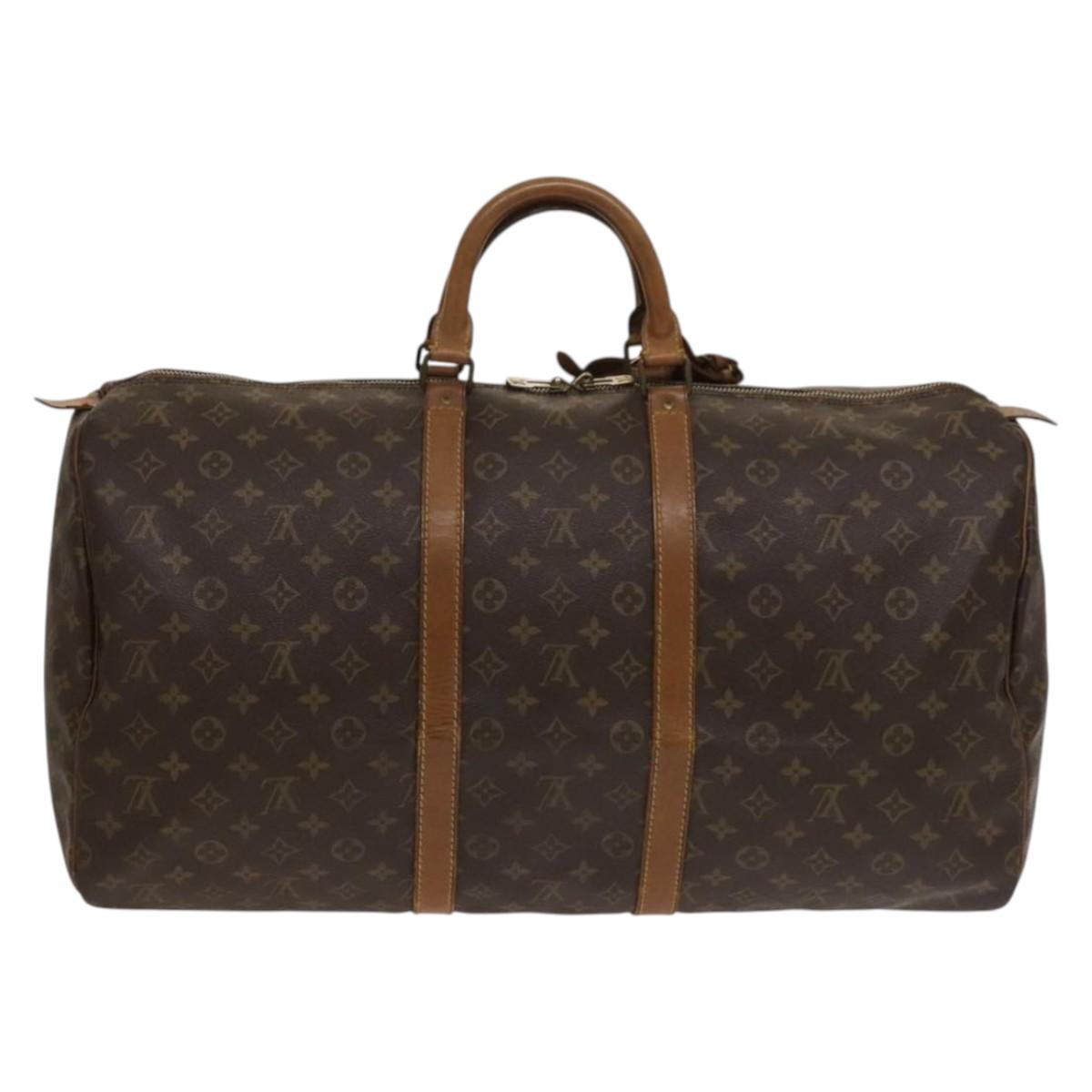LOUIS VUITTON Monogram Keepall 55 Boston Bag M41424 LV Auth 132745