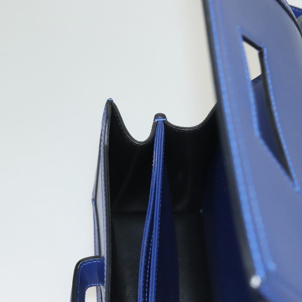 LOEWE Shoulder Bag Leather Blue Gold Auth 132752