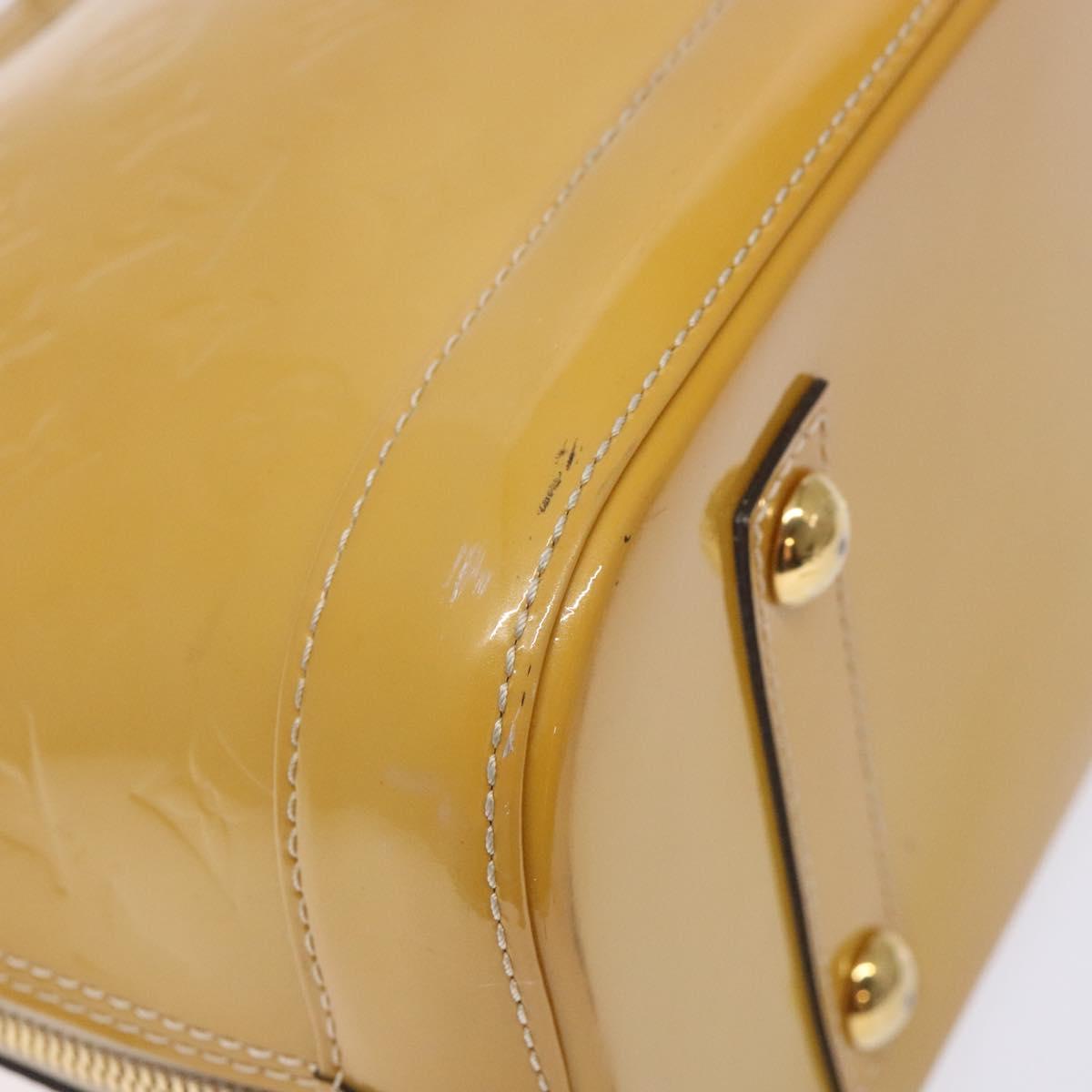 LOUIS VUITTON Monogram Vernis Alma PM Hand Bag Citrin M90101 LV Auth 132762
