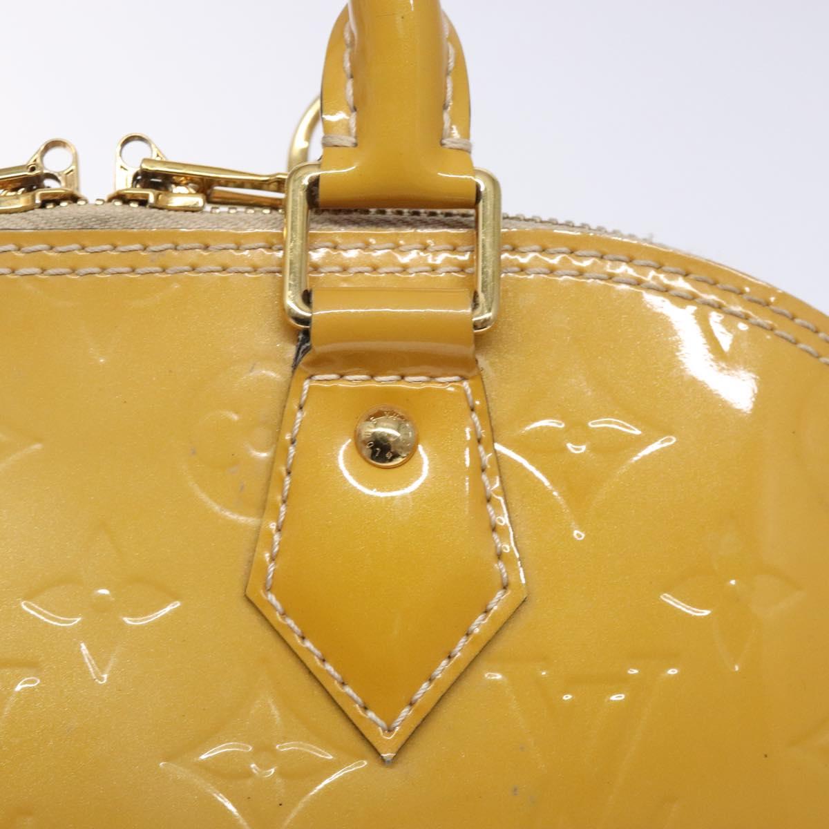 LOUIS VUITTON Monogram Vernis Alma PM Hand Bag Citrin M90101 LV Auth 132762