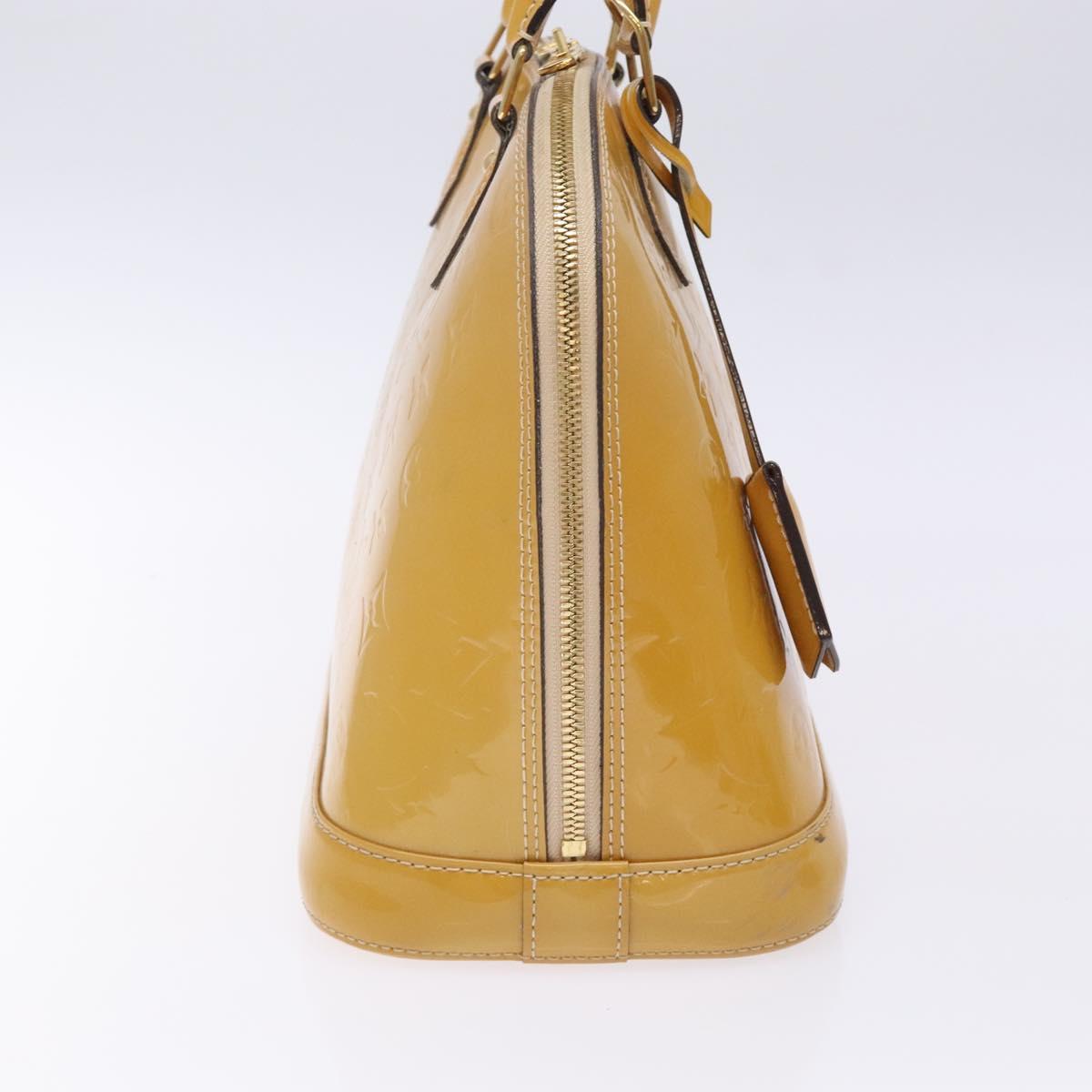 LOUIS VUITTON Monogram Vernis Alma PM Hand Bag Citrin M90101 LV Auth 132762