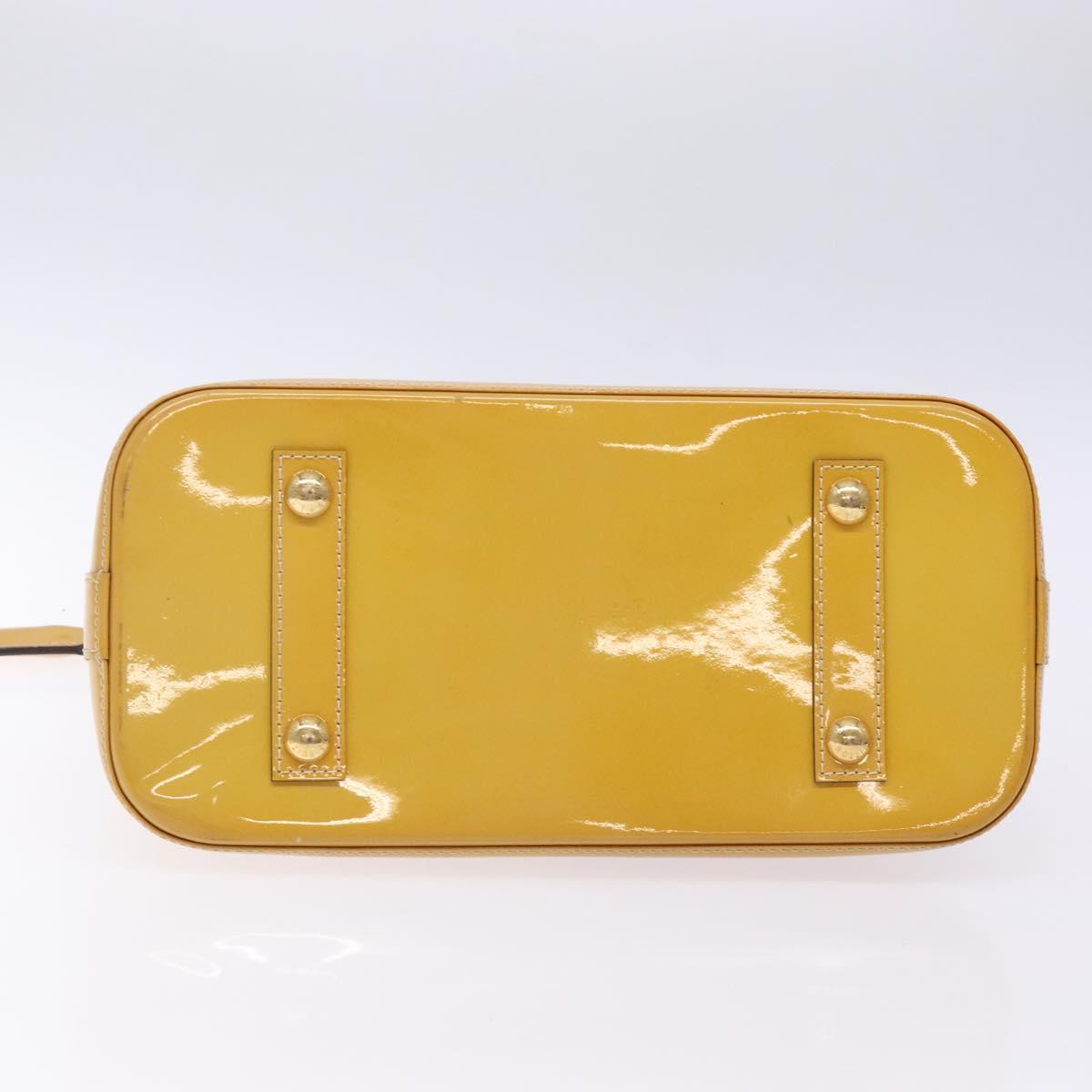 LOUIS VUITTON Monogram Vernis Alma PM Hand Bag Citrin M90101 LV Auth 132762