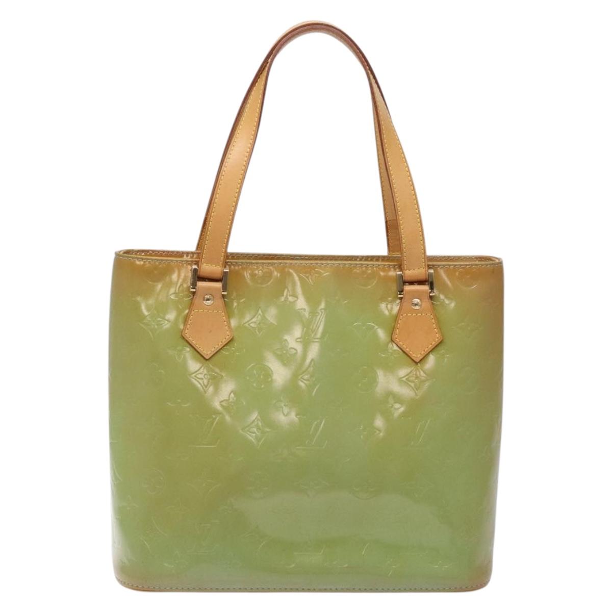 LOUIS VUITTON Monogram Vernis Houston Hand Bag Baby Blue M91005 LV Auth 132764