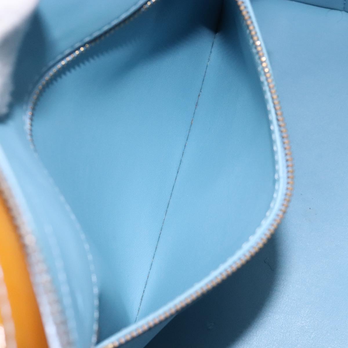 LOUIS VUITTON Monogram Vernis Houston Hand Bag Baby Blue M91005 LV Auth 132764