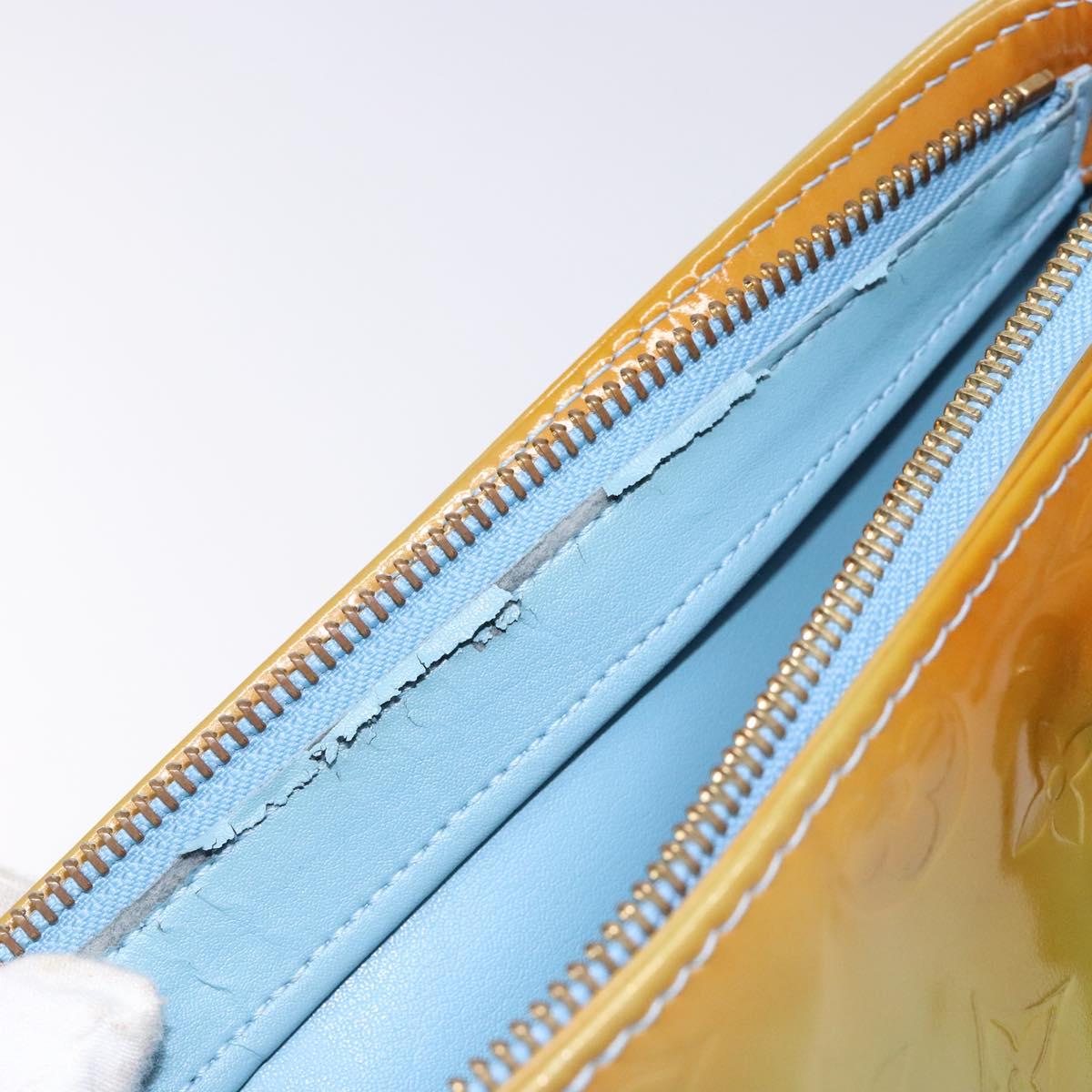 LOUIS VUITTON Monogram Vernis Houston Hand Bag Baby Blue M91005 LV Auth 132764